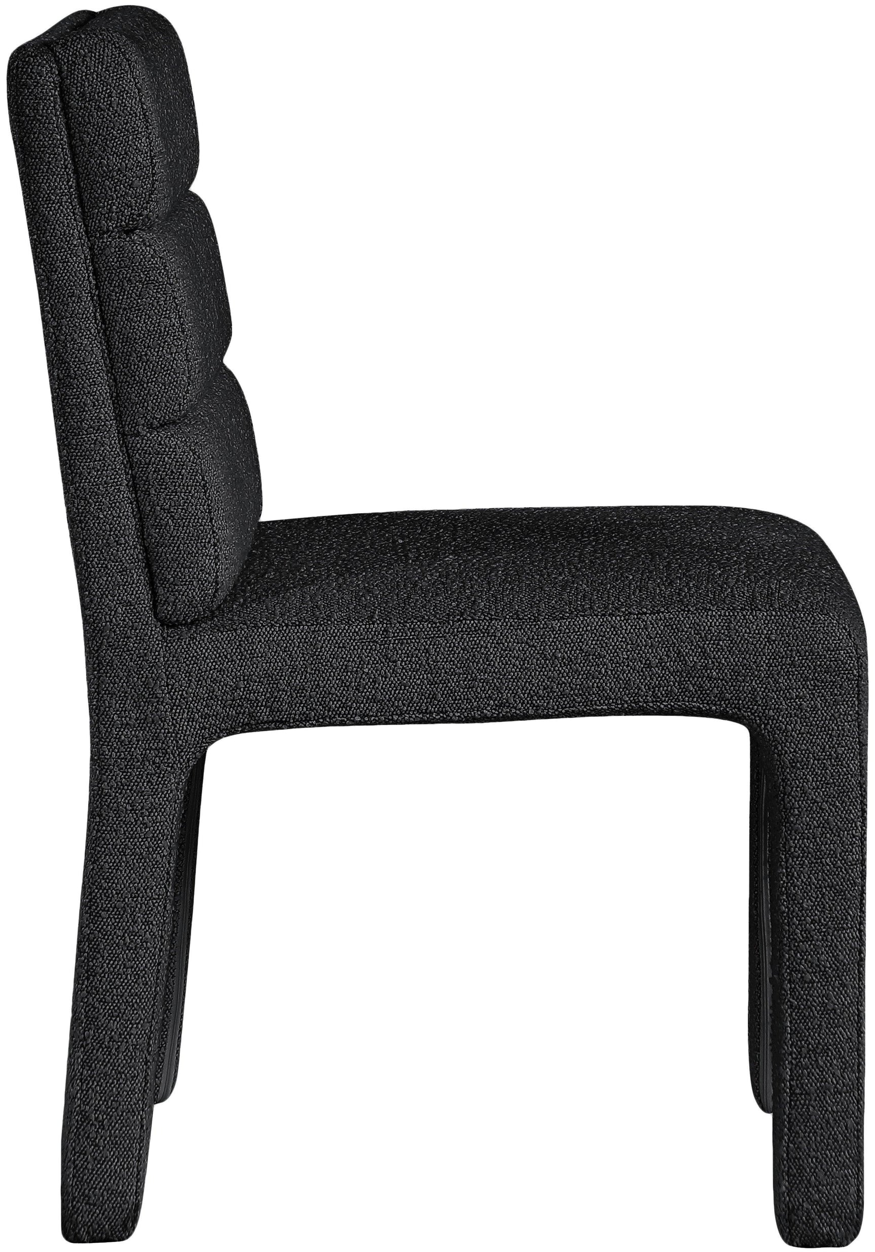 Kai Black Boucle Fabric Dining Chair - Ella Furniture