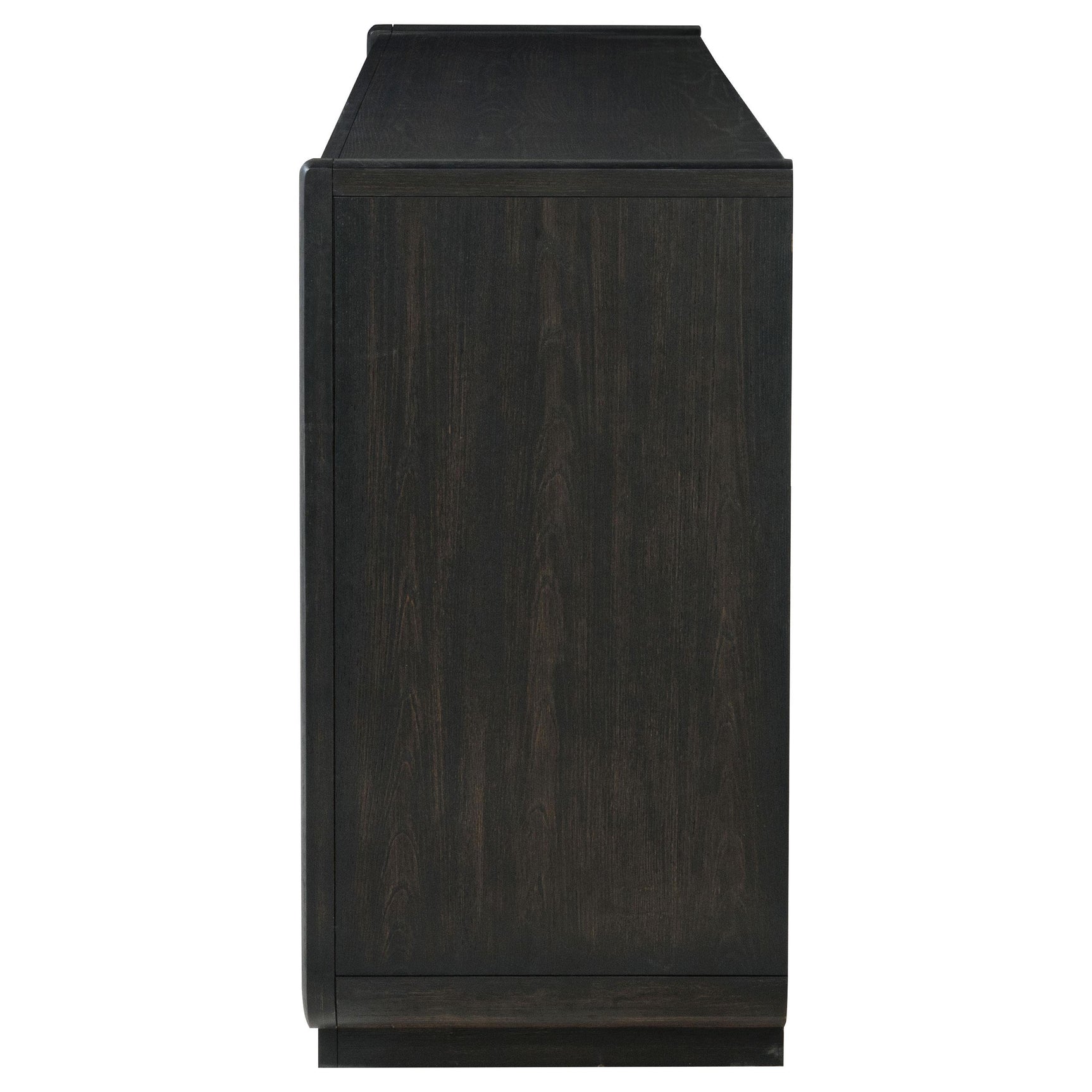 Top drawer open showing black felt lining