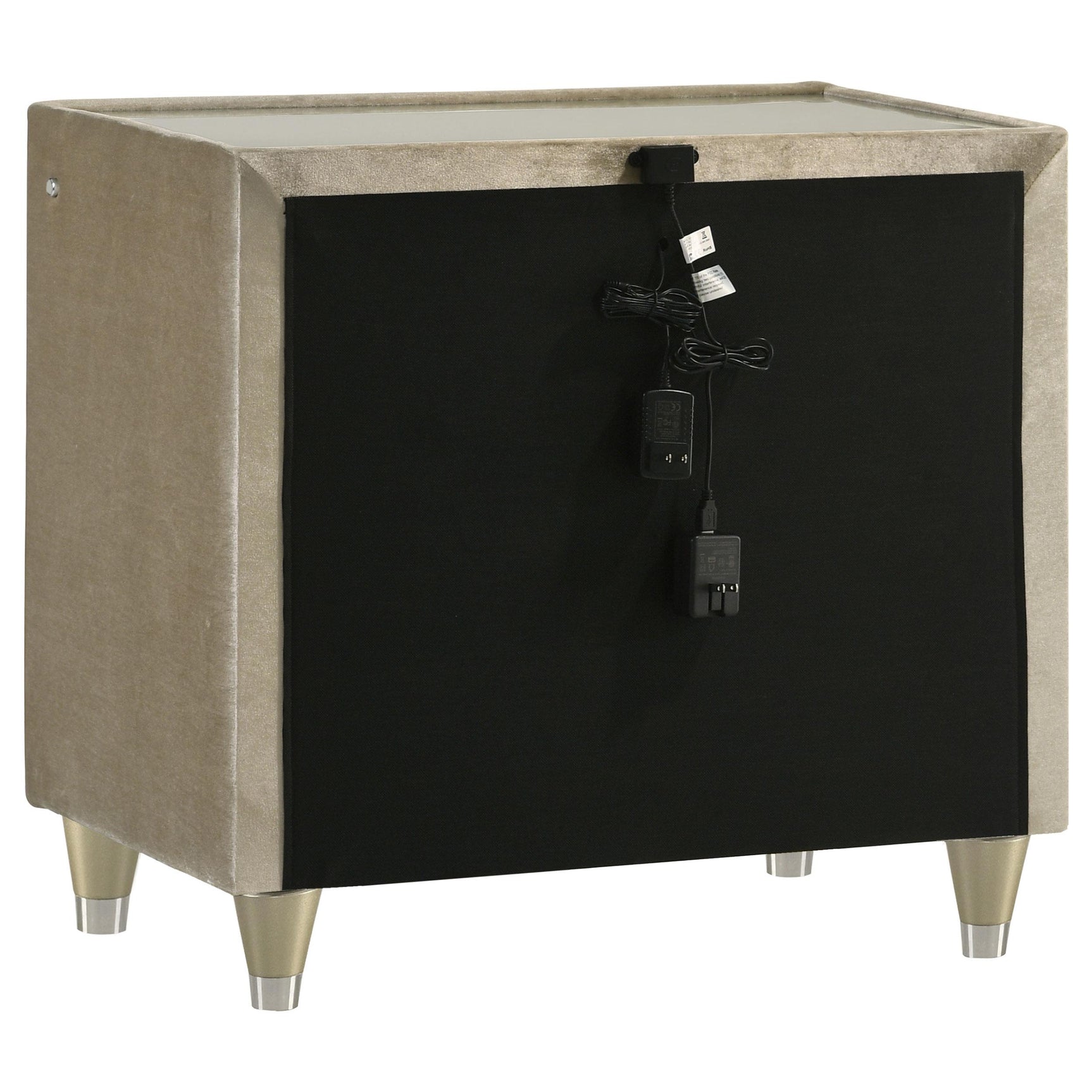 Lorient nightstand crystal knobs closeup