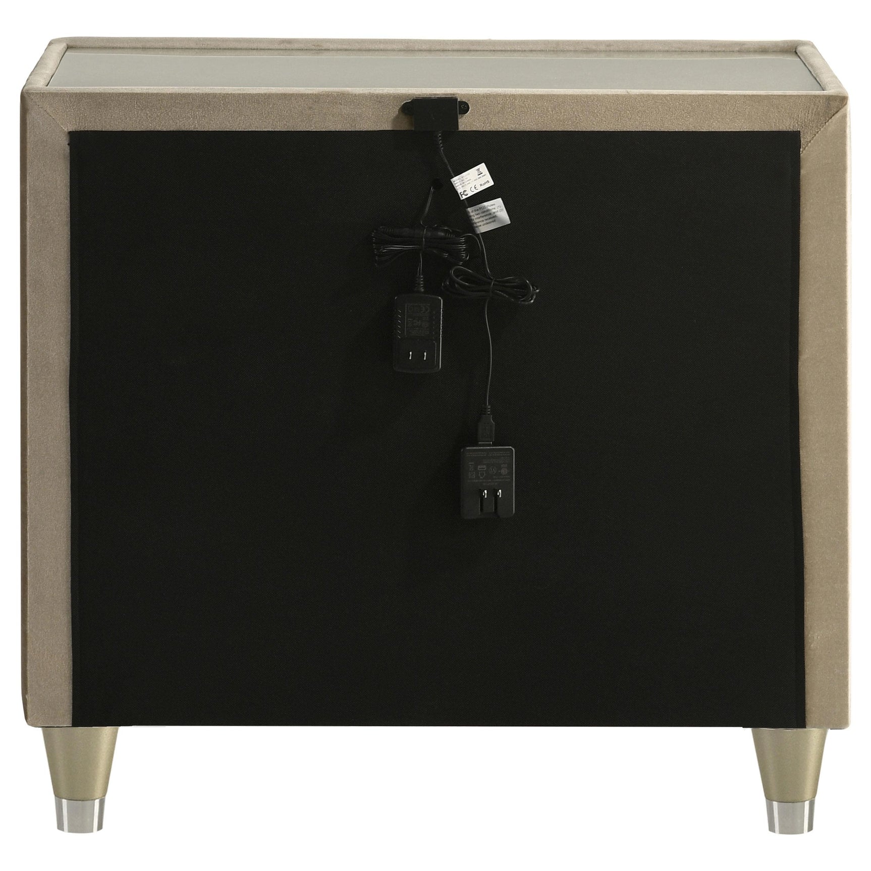 Lorient nightstand tempered glass top surface