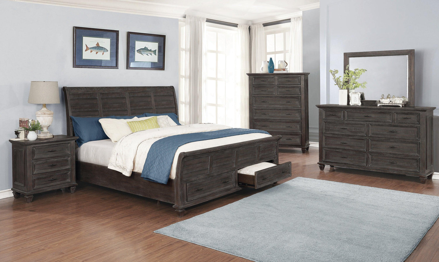 Atascadero 9-Drawer Dresser Weathered Carbon - Ella Furniture