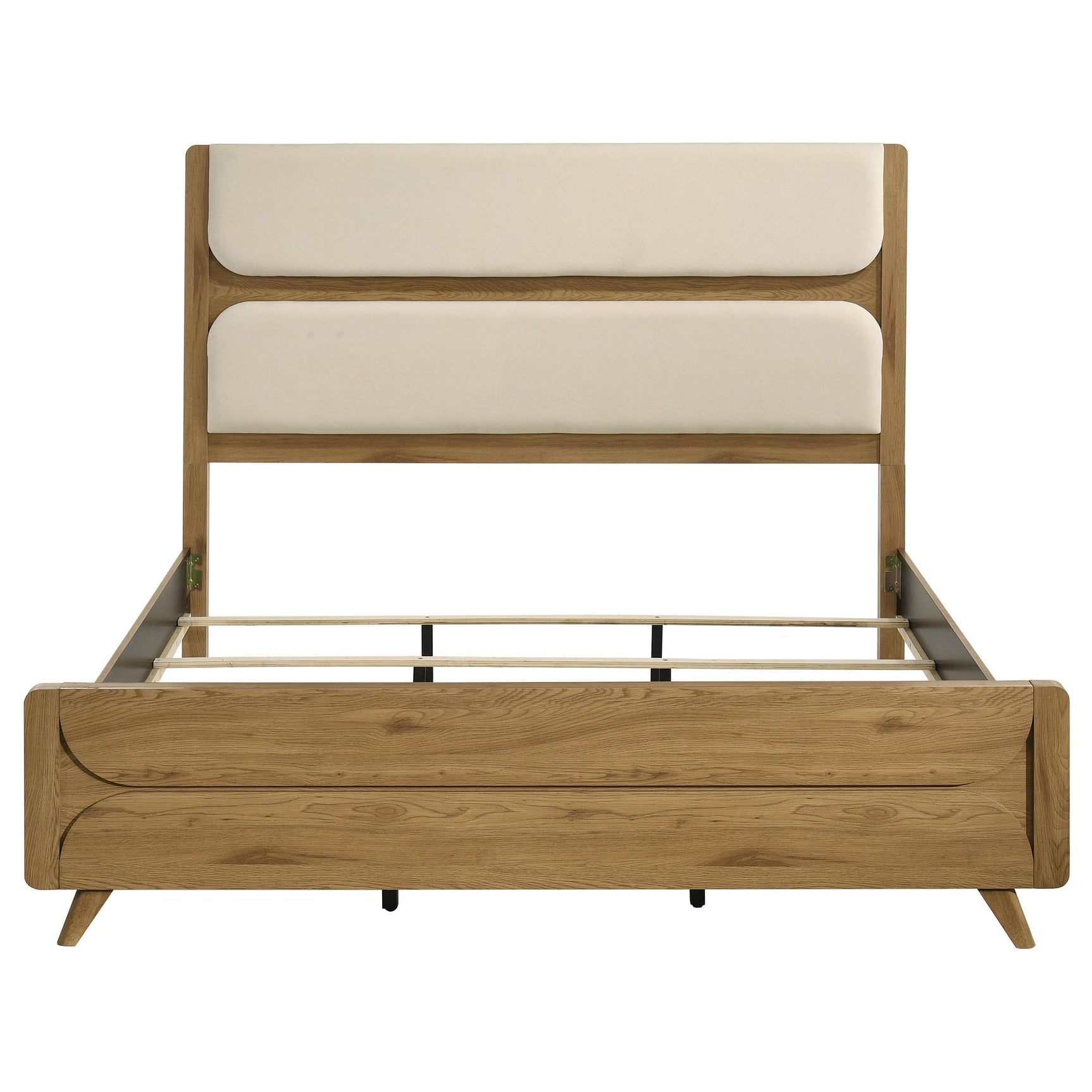 Detail of light oak laminate veneer and engineered wood frame