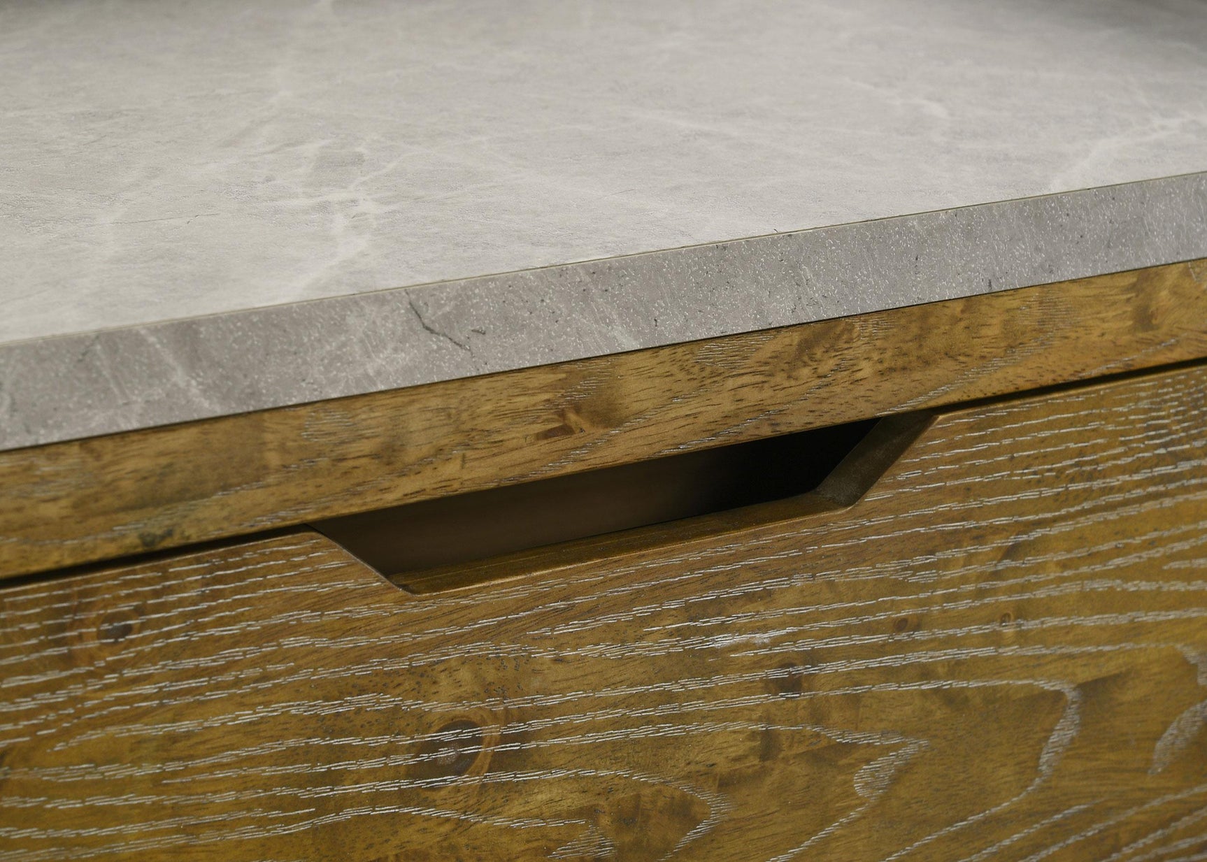 Back view of dresser showing solid construction
