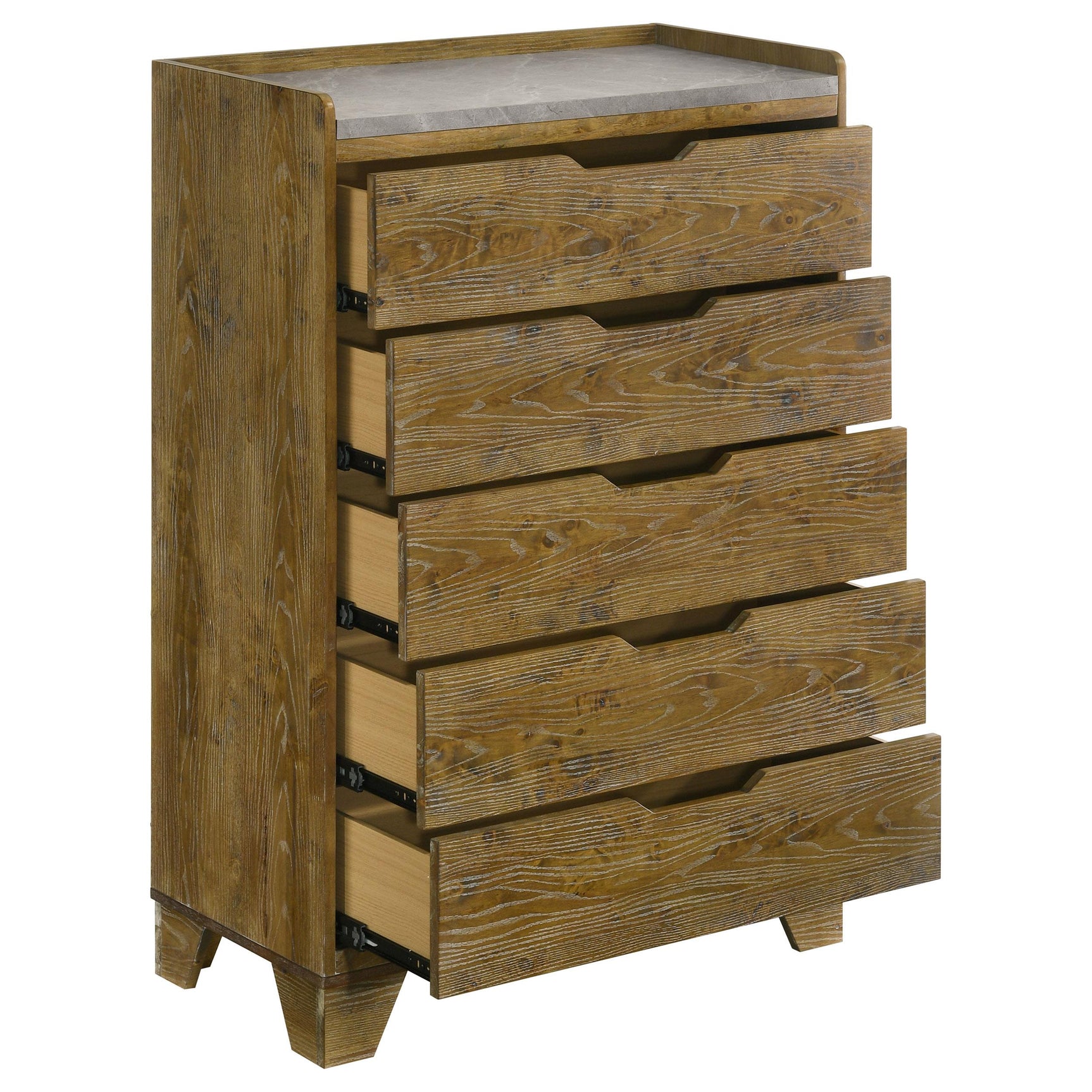 Back view of Henderson chest showing solid construction