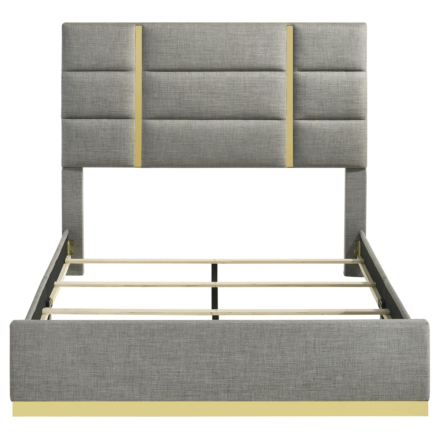 Ines panel bed fabric upholstery texture detail