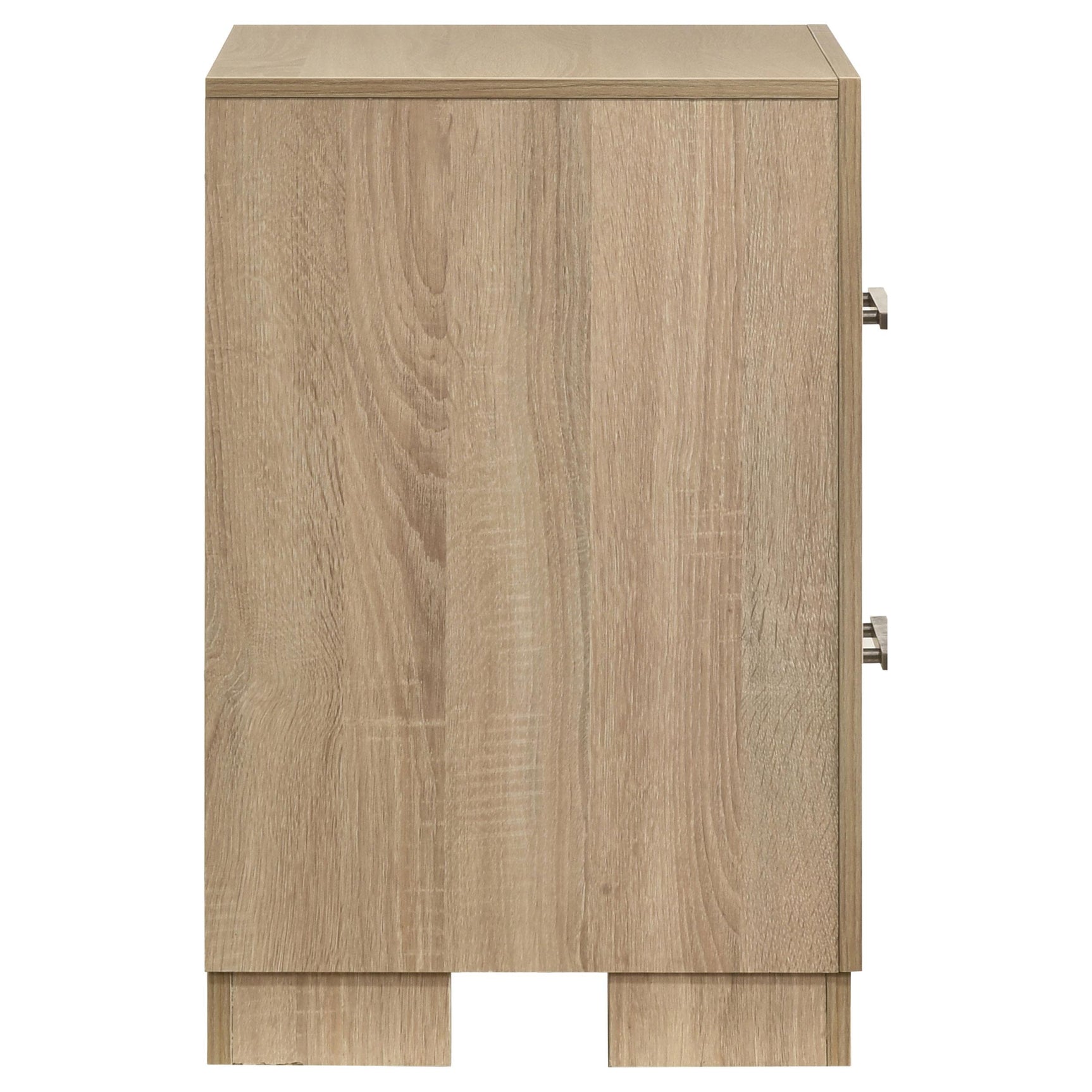 Back view of Arielle nightstand with casters