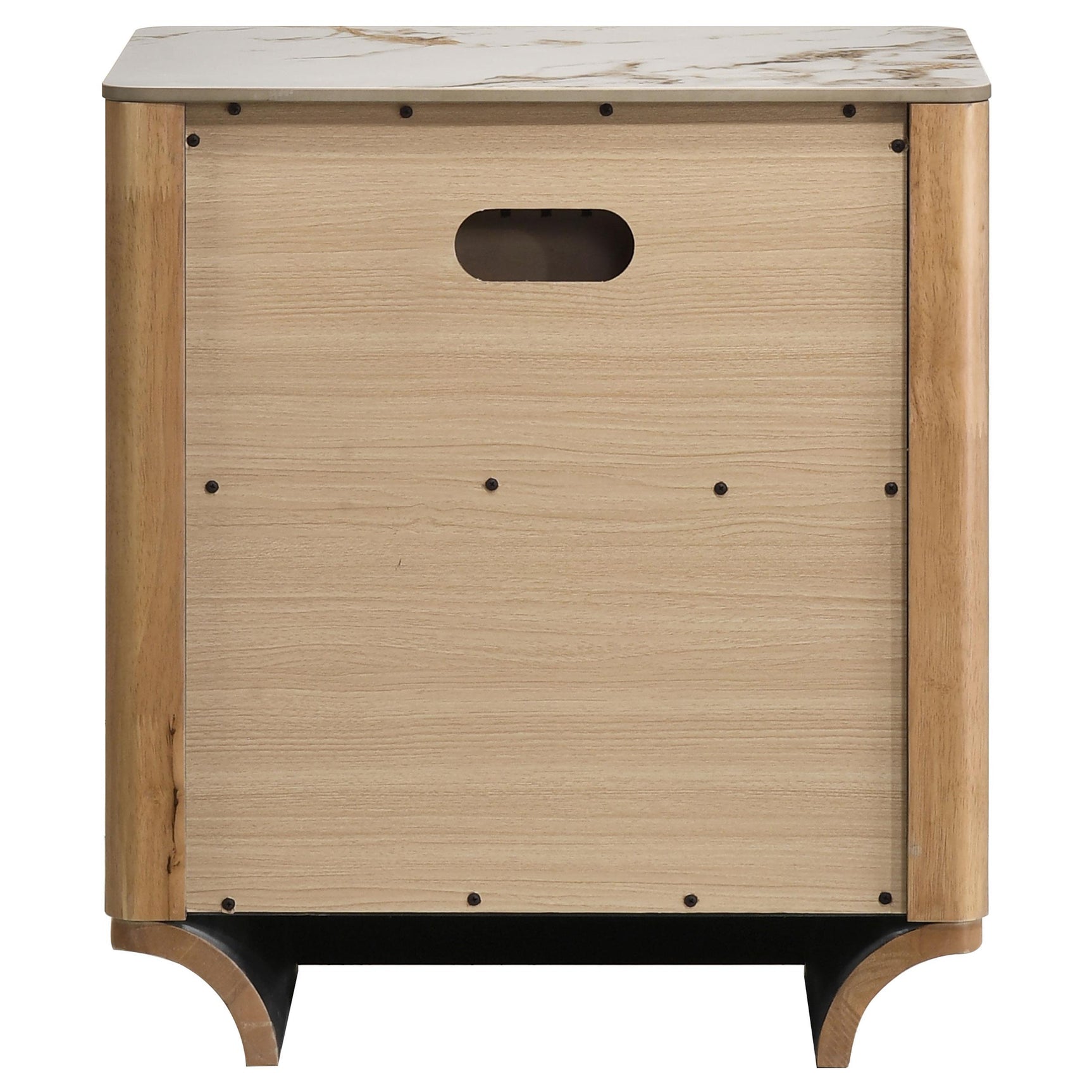 Leanne nightstand with two drawers and light oak finish