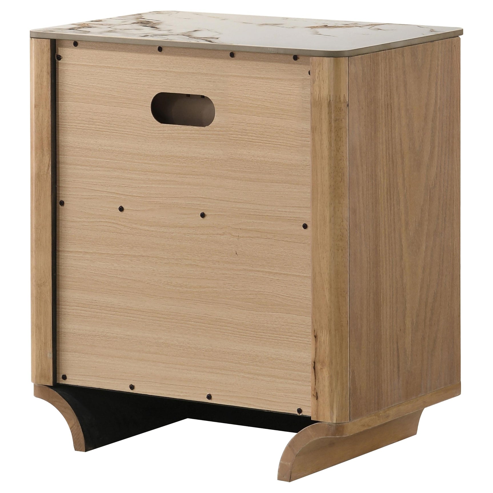 Leanne nightstand with two drawers and light oak finish