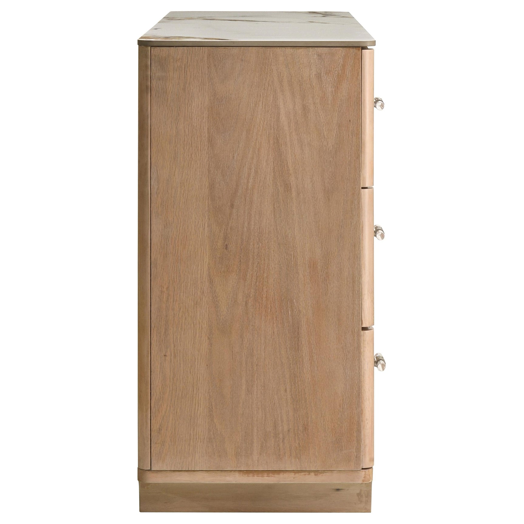 Leanne dresser with 6 drawers and sintered stone top in light oak