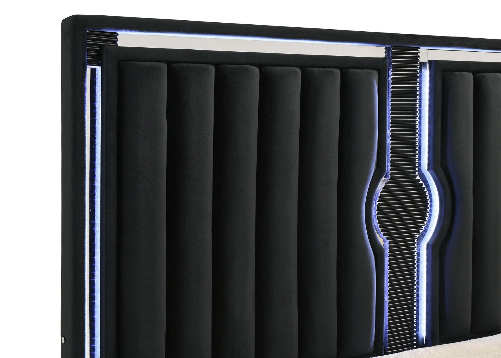 LED touch light switch on left headboard side