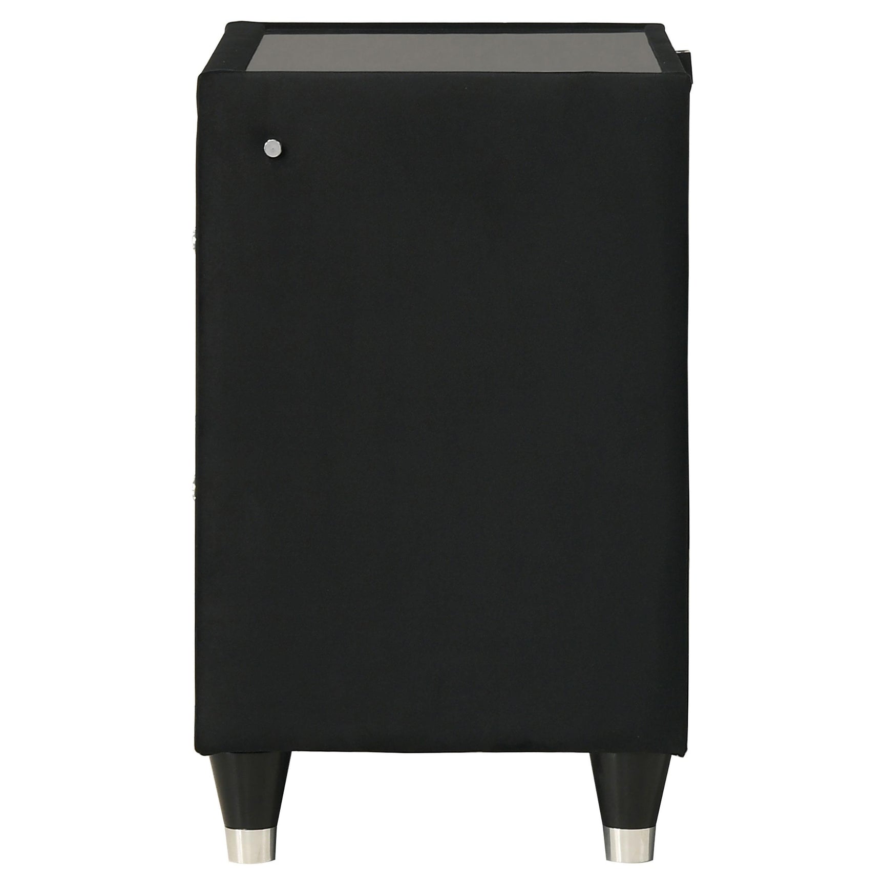 Open drawer view showing smooth ball bearing hardware in Ravenne nightstand
