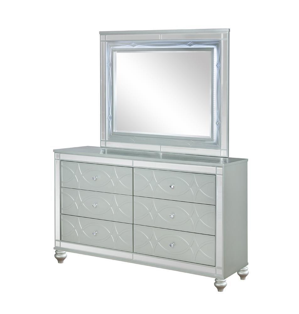 Top drawer open showing black felt lining