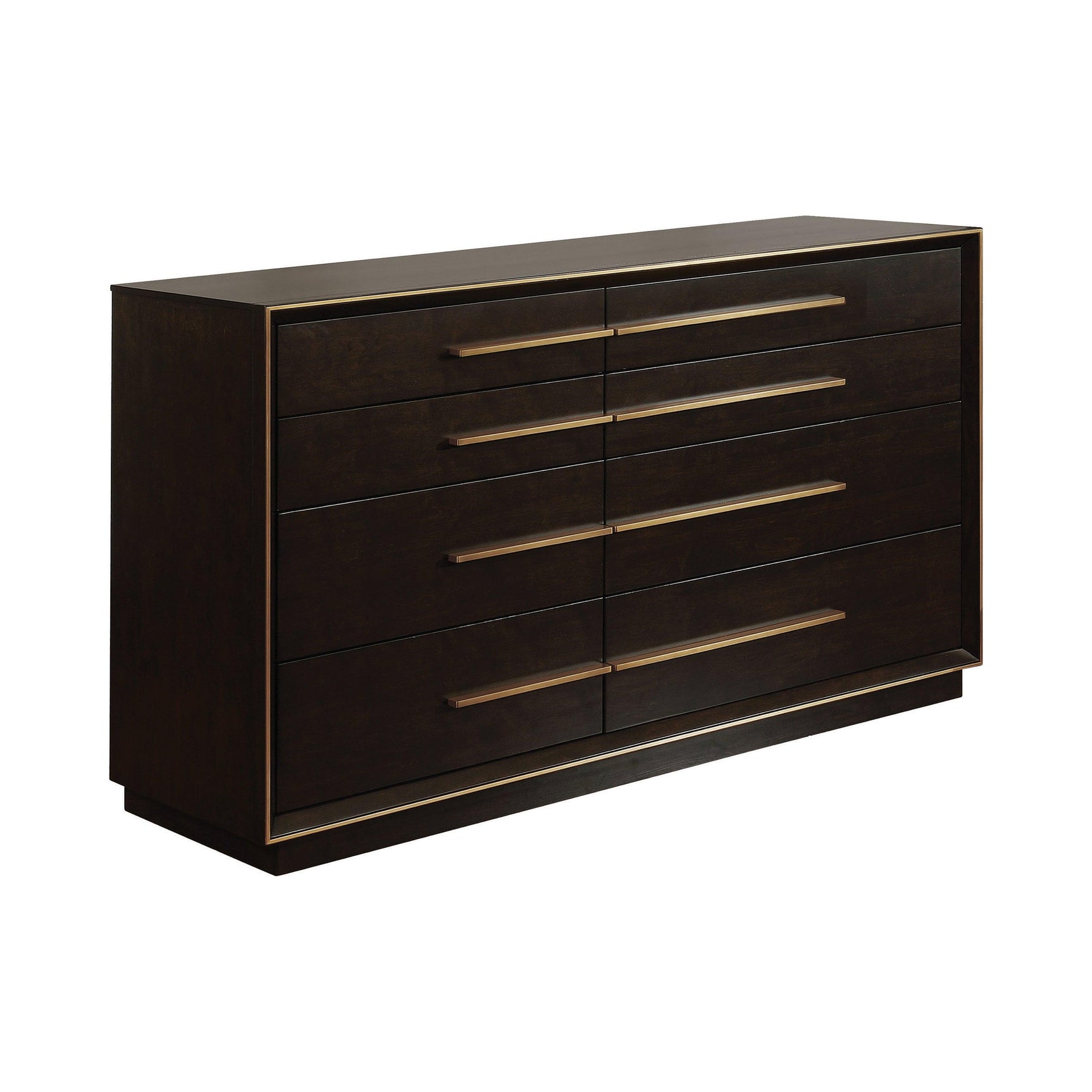 Durango Queen Upholstered Bed frame detail with wood finish