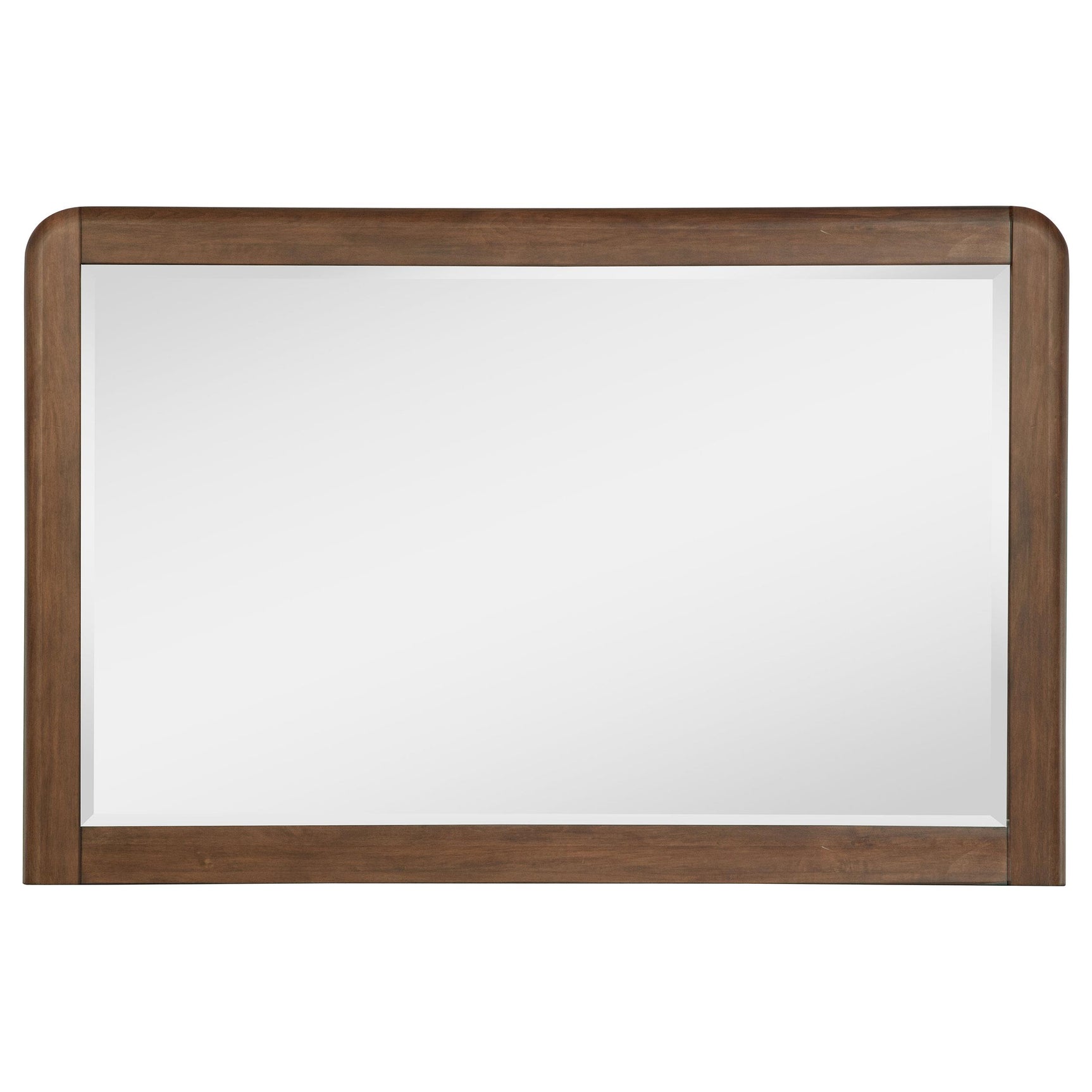 Side angle of Maderia walnut dresser mirror