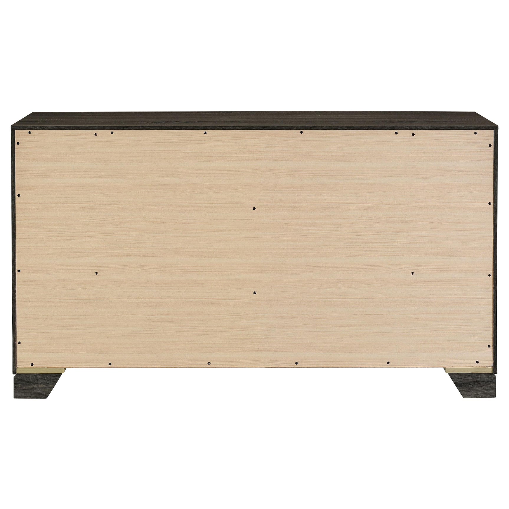 Brown oak finish texture on dresser surface