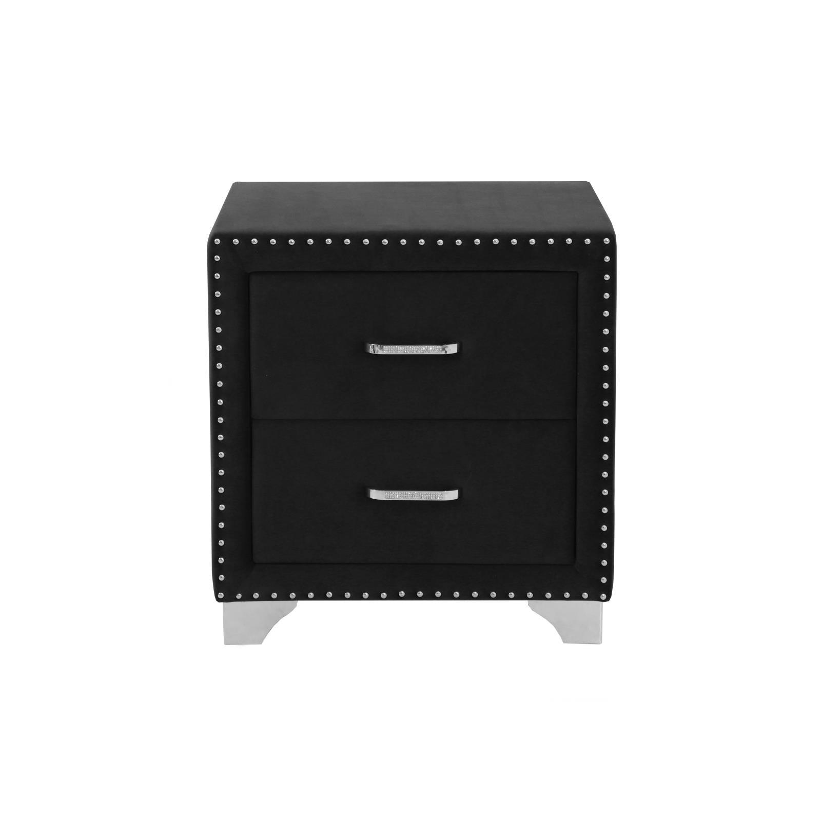Melody nightstand grey velvet upholstery close-up
