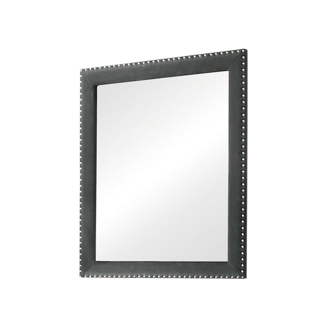 Melody Grey Upholstered Rectangular Dresser Mirror front view
