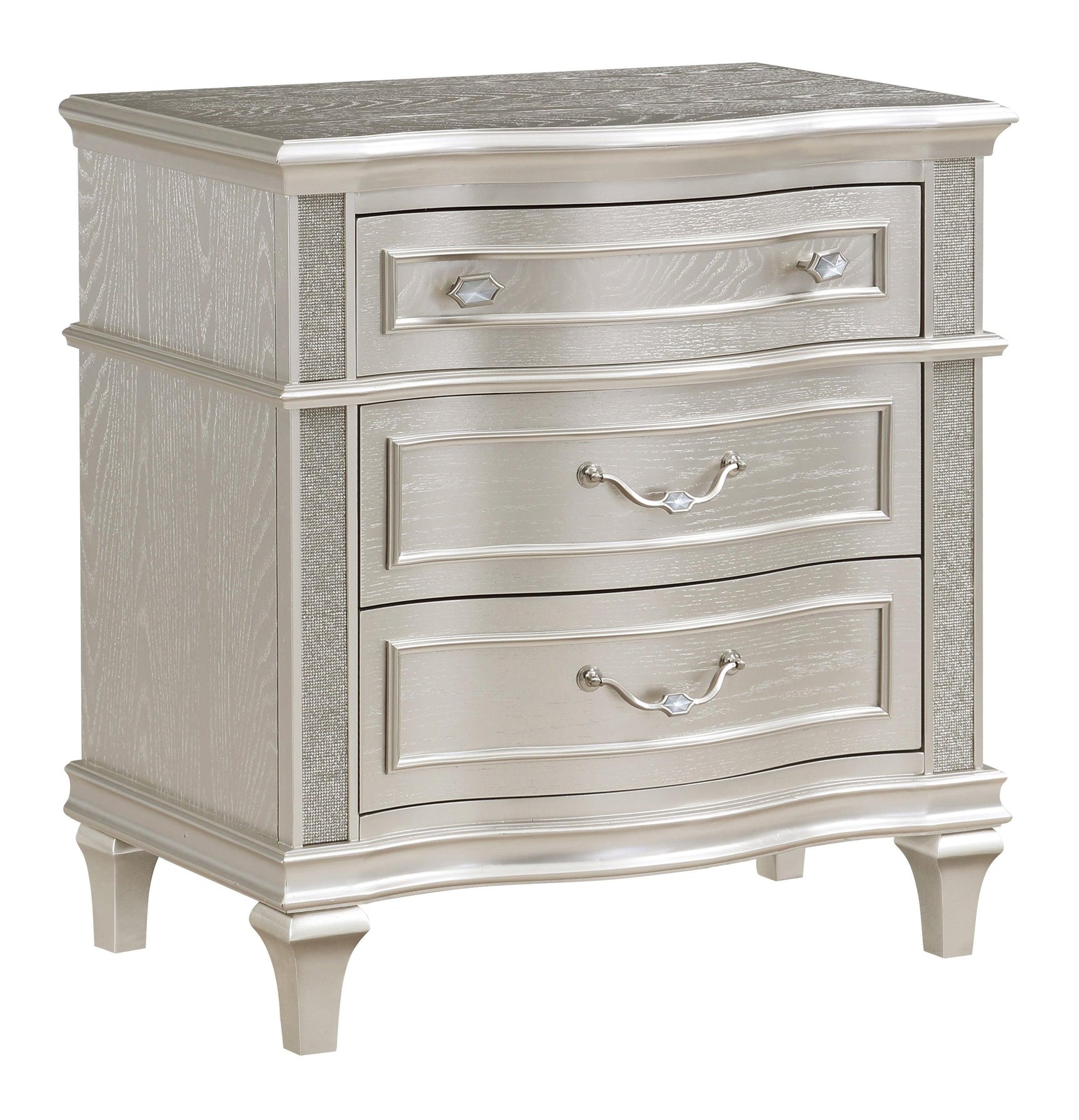 Evangeline Camel Top Dresser Mirror Silver Oak - Ella Furniture