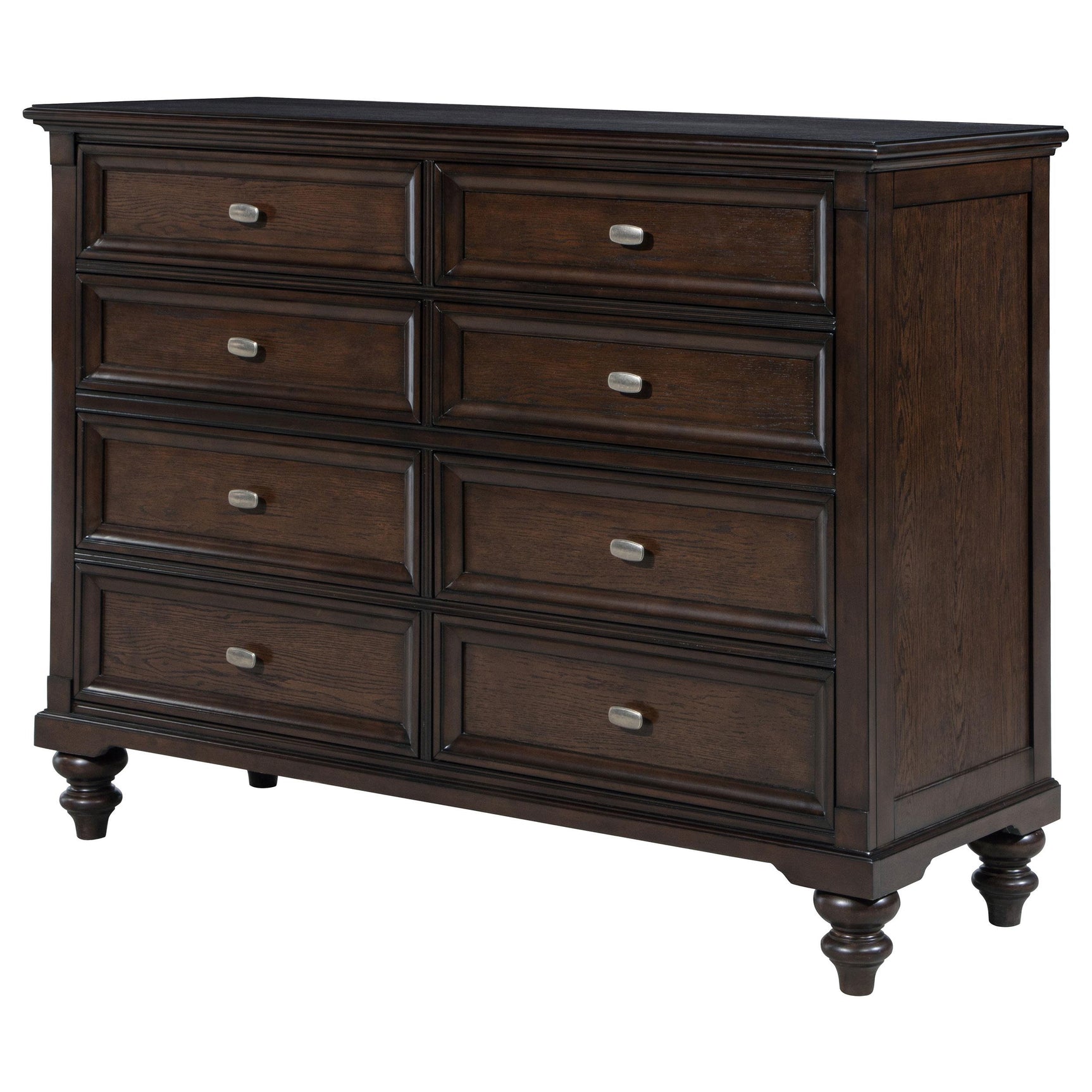 Side view of Andover 8-drawer dresser
