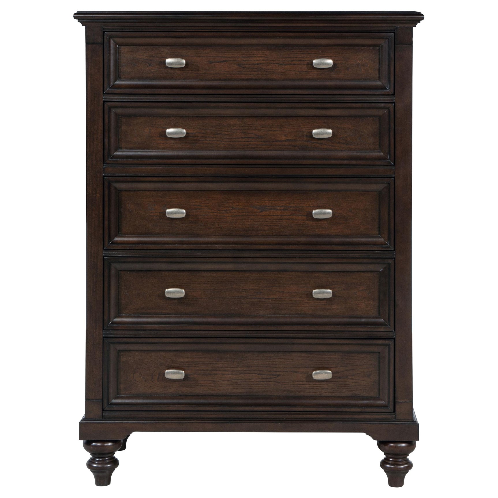 Close-up of felt-lined top drawer interior