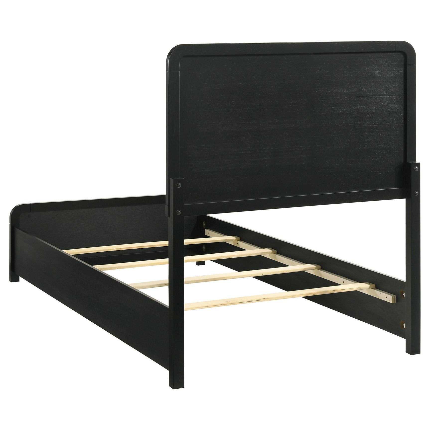 Burnished black frame with rounded corners on Cavelle bed