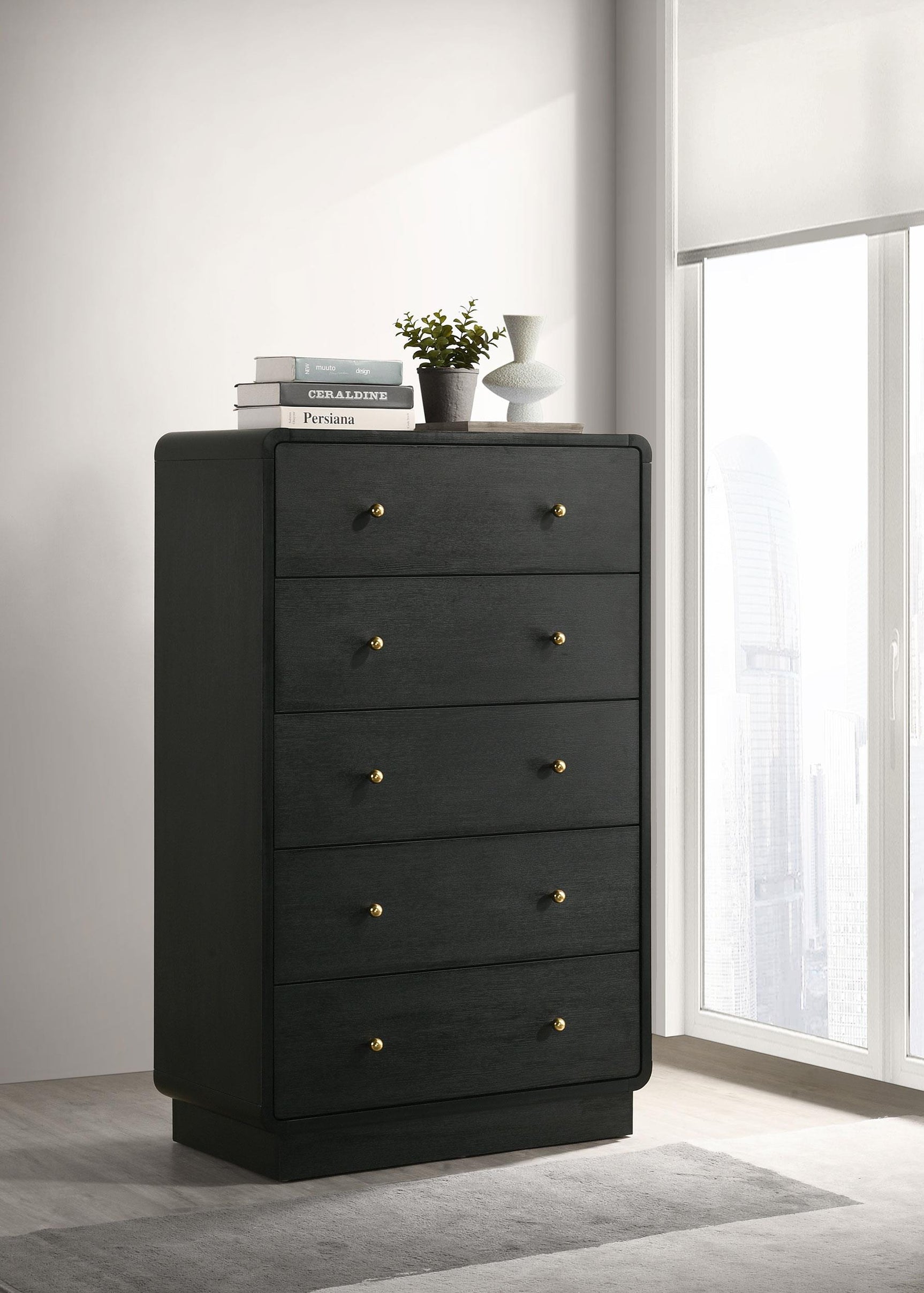Chest side angle showing drawer depth