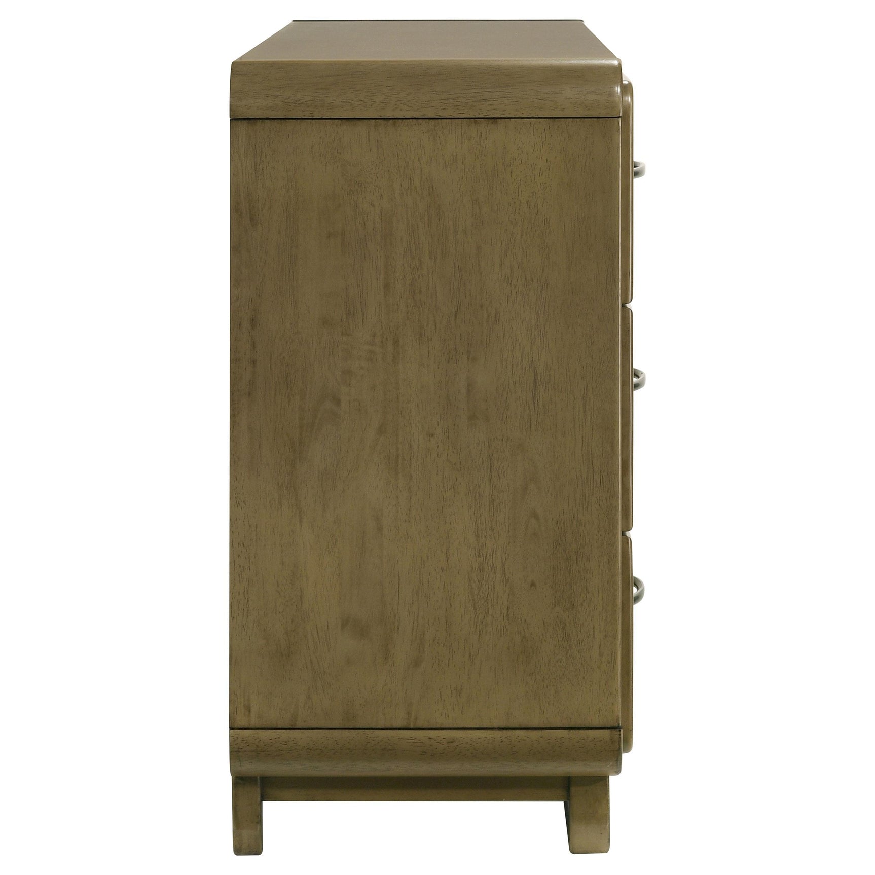 Six drawers aligned in dresser unit