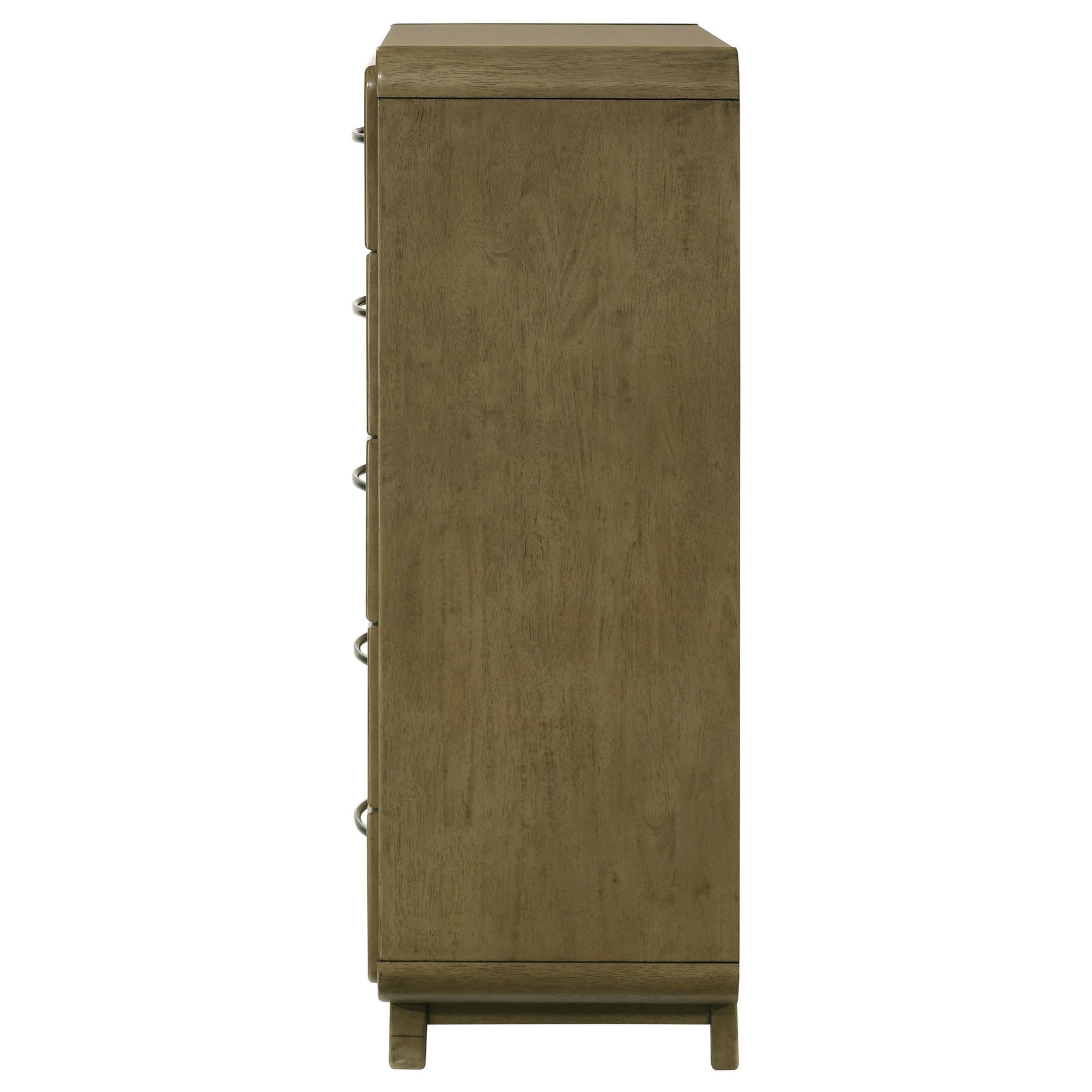 Matte nickel hardware on drawer