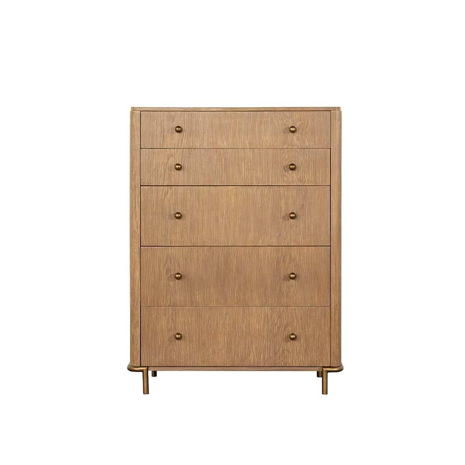 Arini 5-Drawer Chest Sand Wash side view