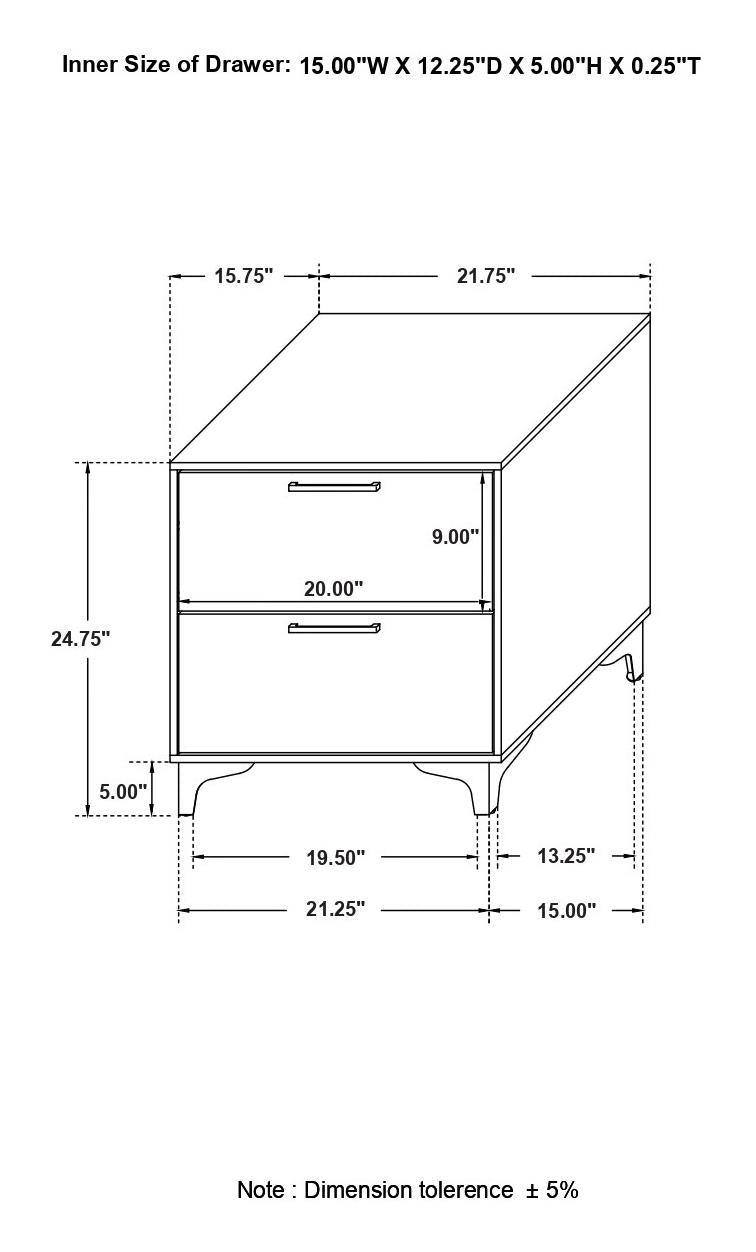 Kendall nightstand full side profile