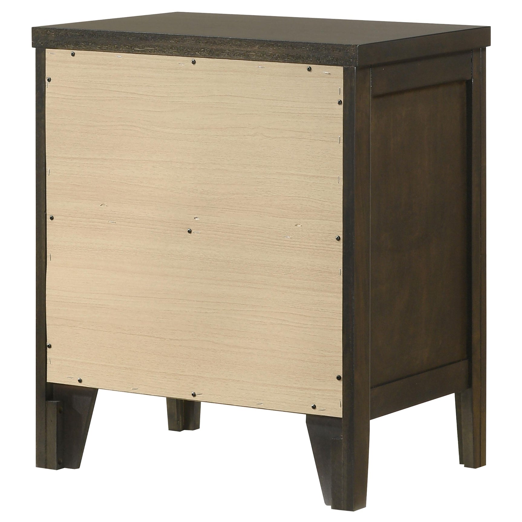 Wilkes 2-drawer nightstand dark cocoa front view