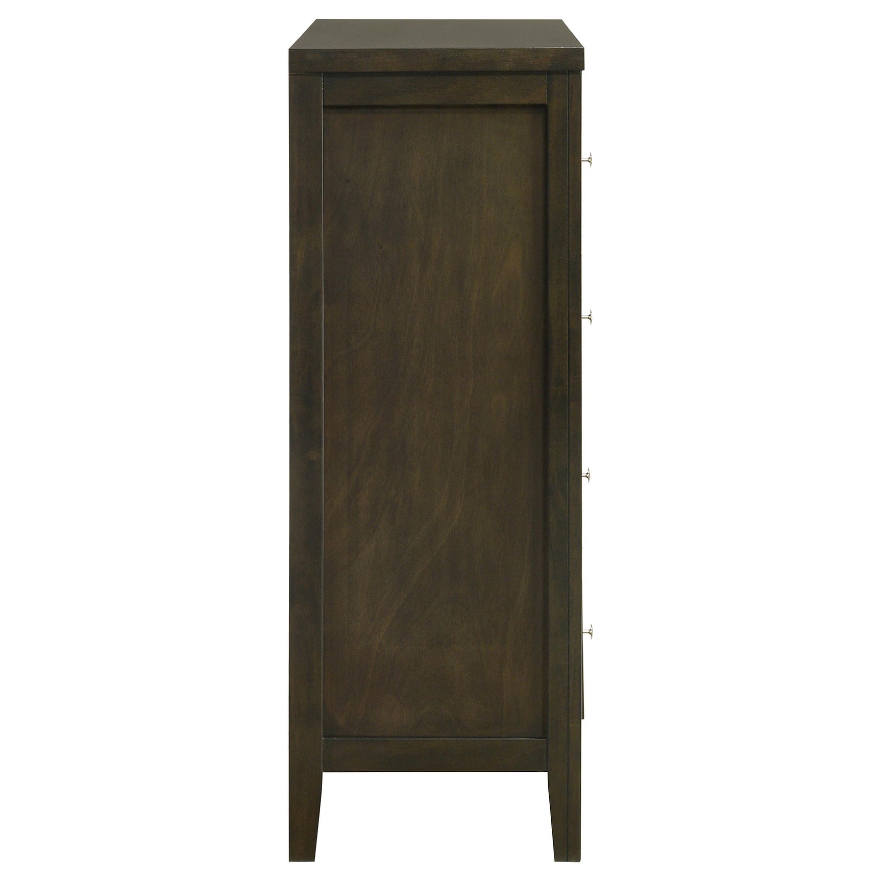 Wilkes 4-drawer chest in dark cocoa finish, front view