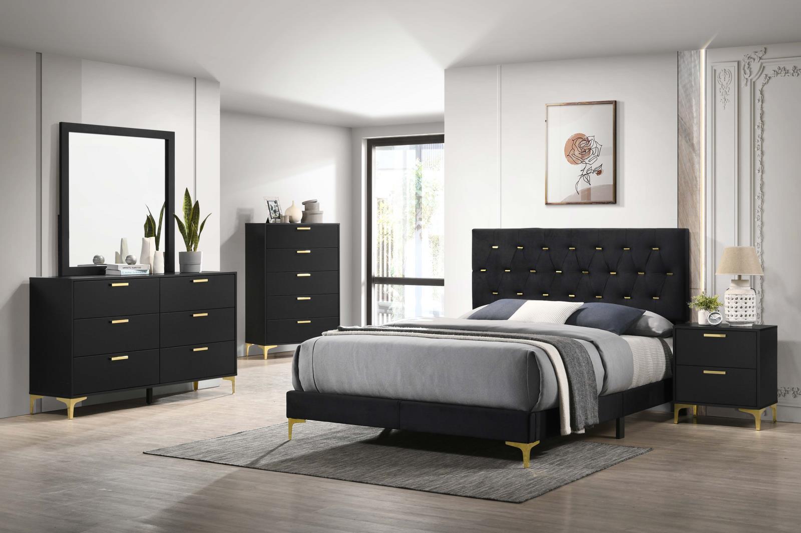 Side view showing plush velvet upholstery and gold legs