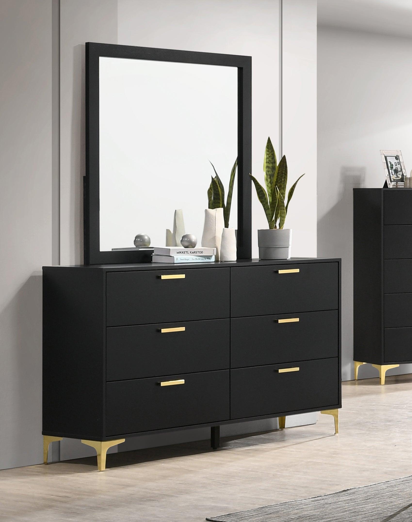 Kendall dresser drawer open showing interior and glide system