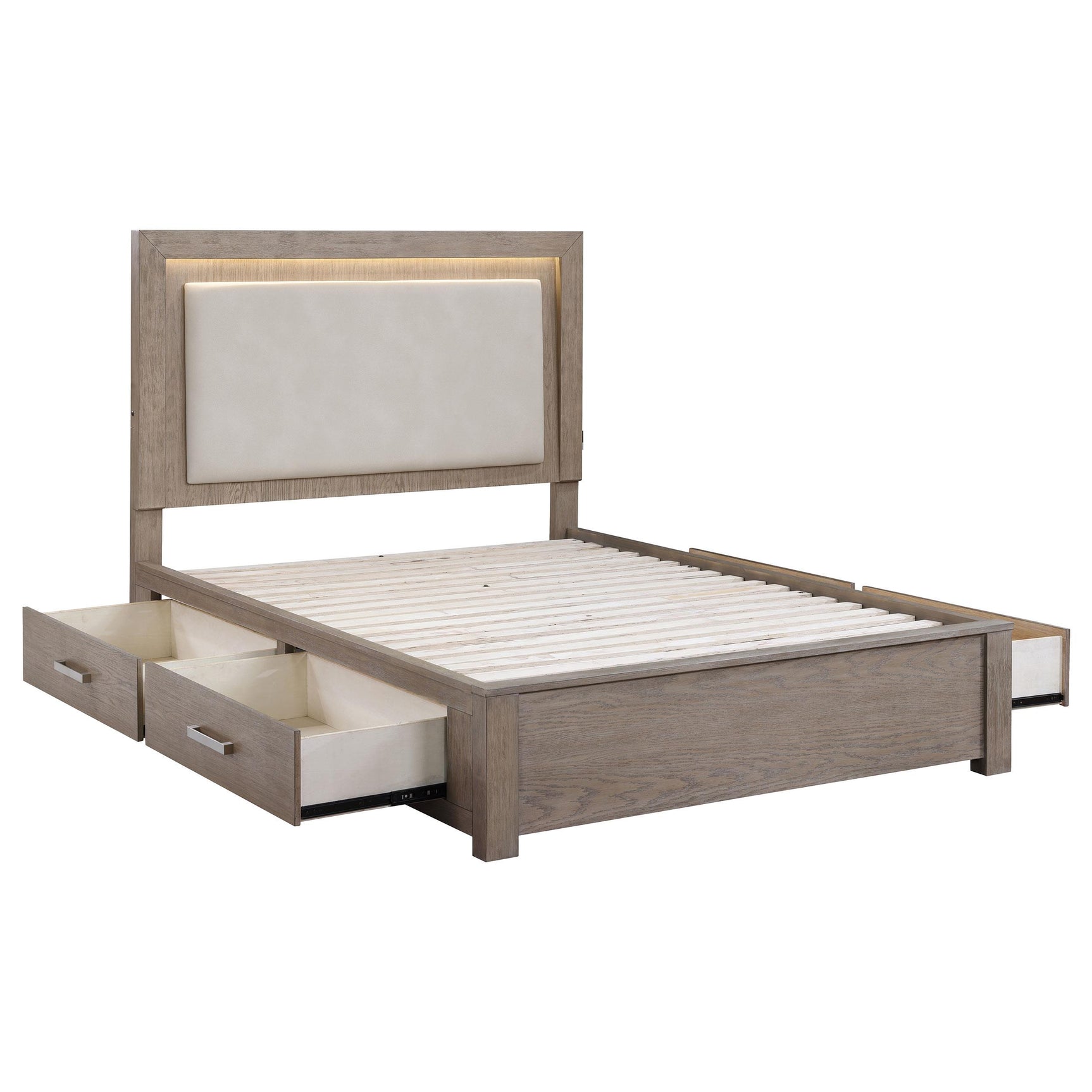 Kenora bed storage drawers open