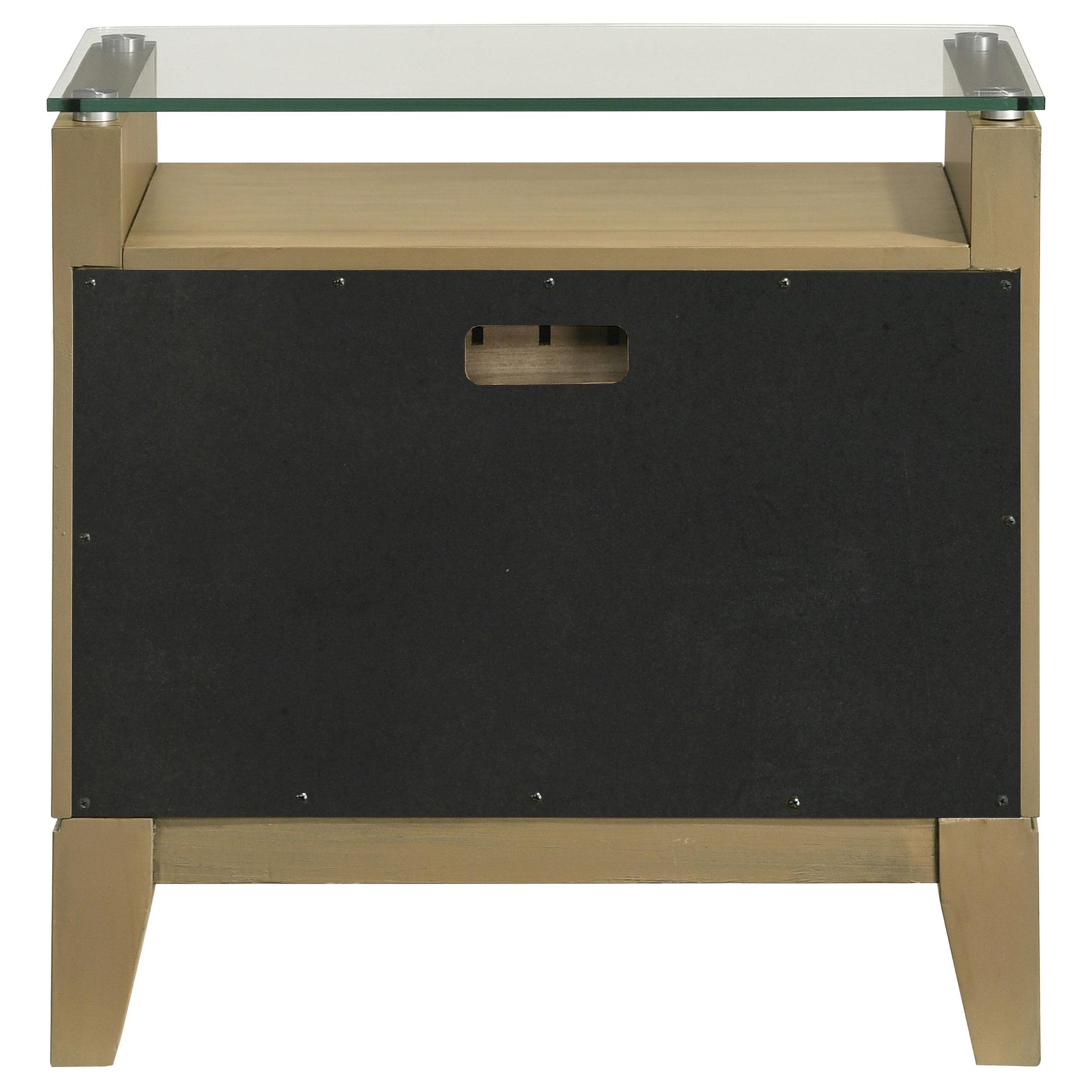 Granada 2 Drawer Glass Top Nightstand Natural Pine