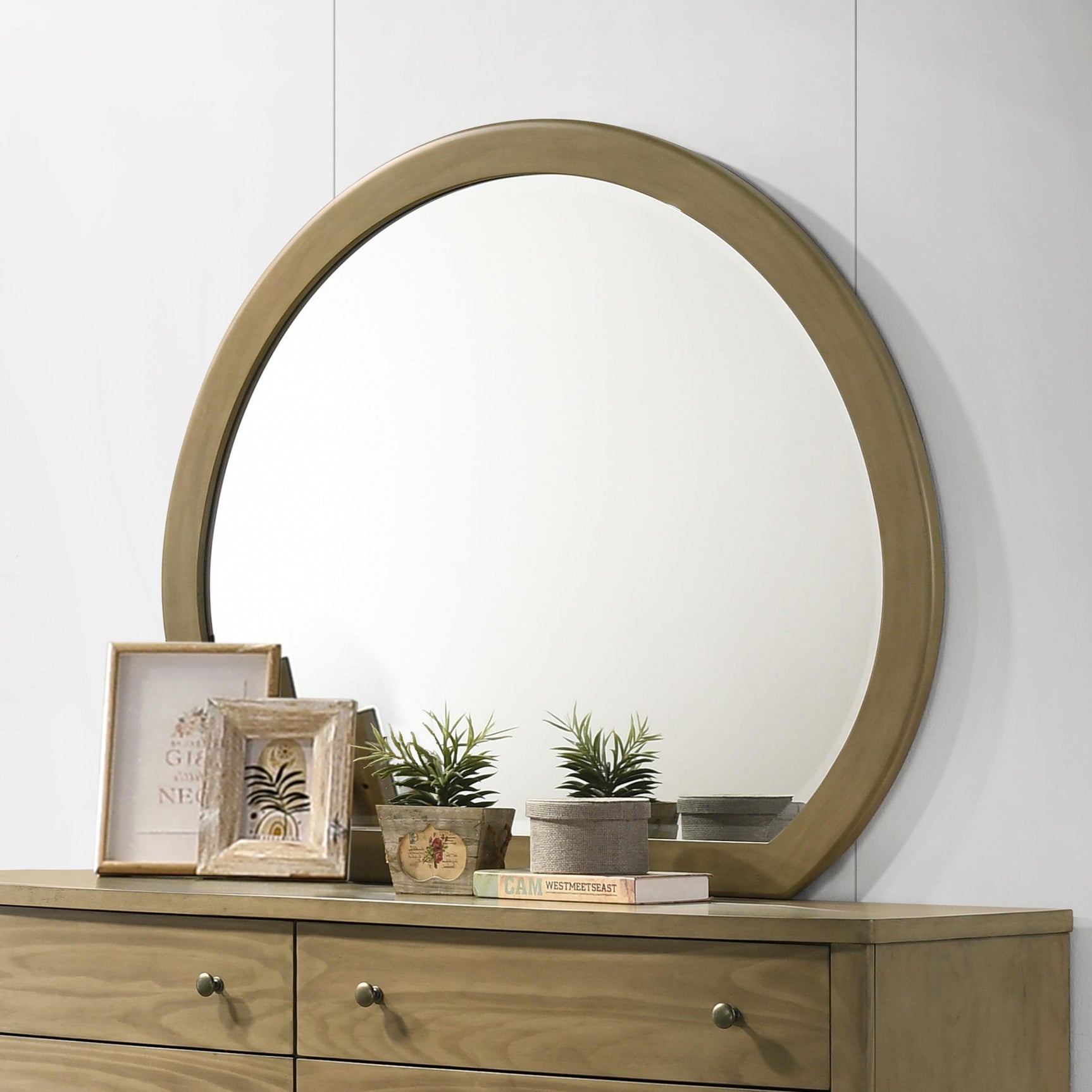 Granada dresser mirror natural pine angled side view