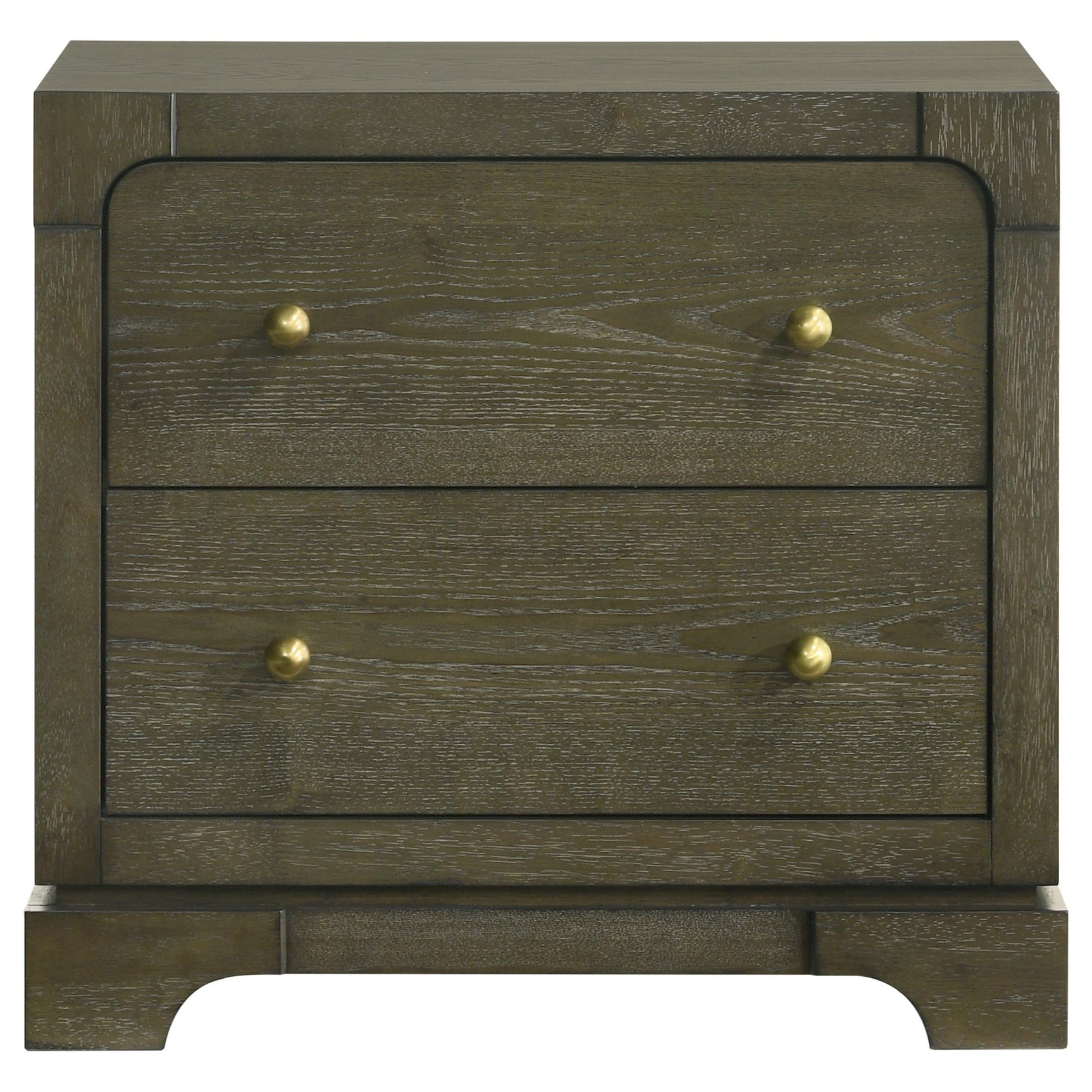 Close-up of drawer handles on Gran Park nightstand
