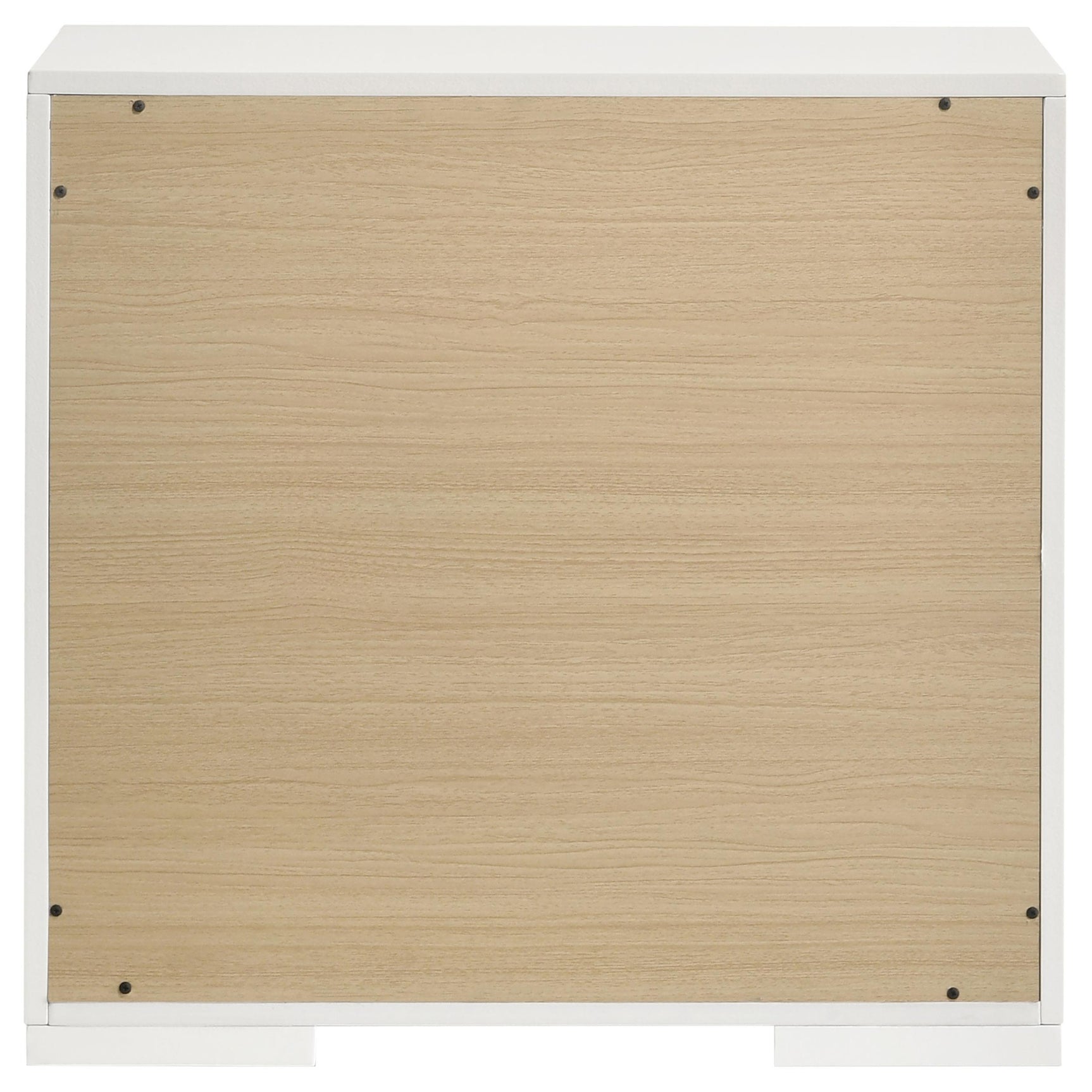 Close-up of white high gloss finish on Ives nightstand