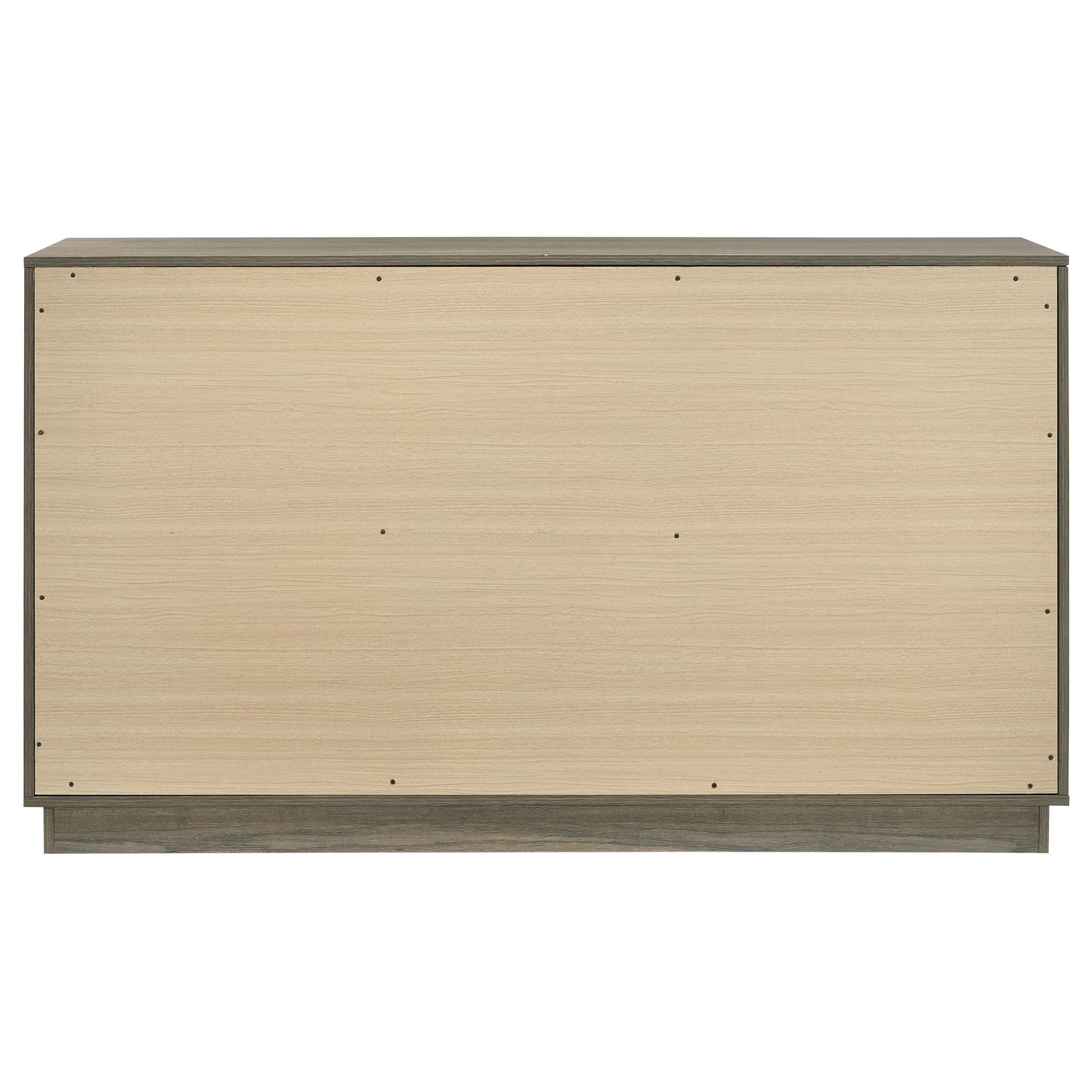 Fenwick 9-drawer grey oak dresser front view