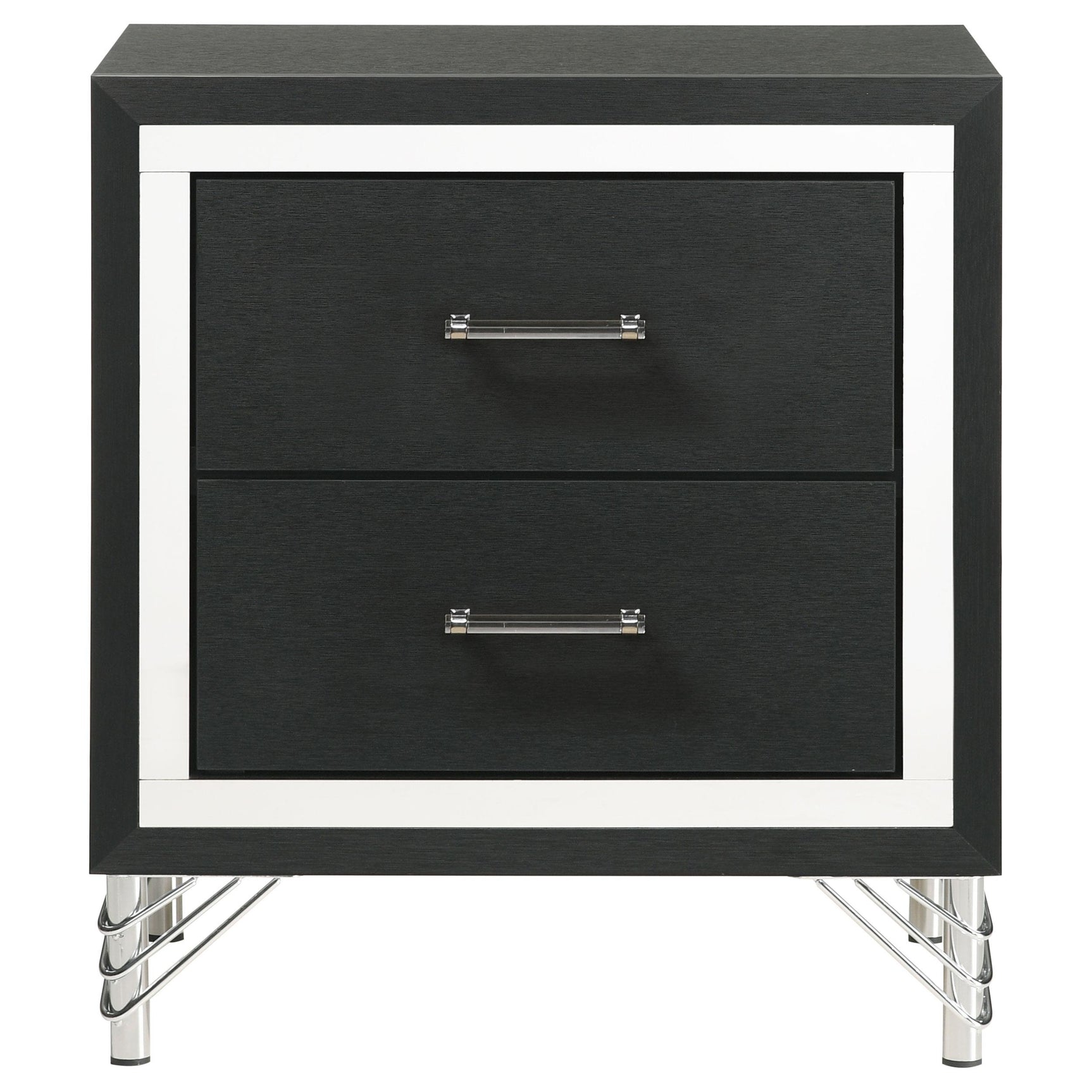 Top down view of Lucia nightstand drawers open
