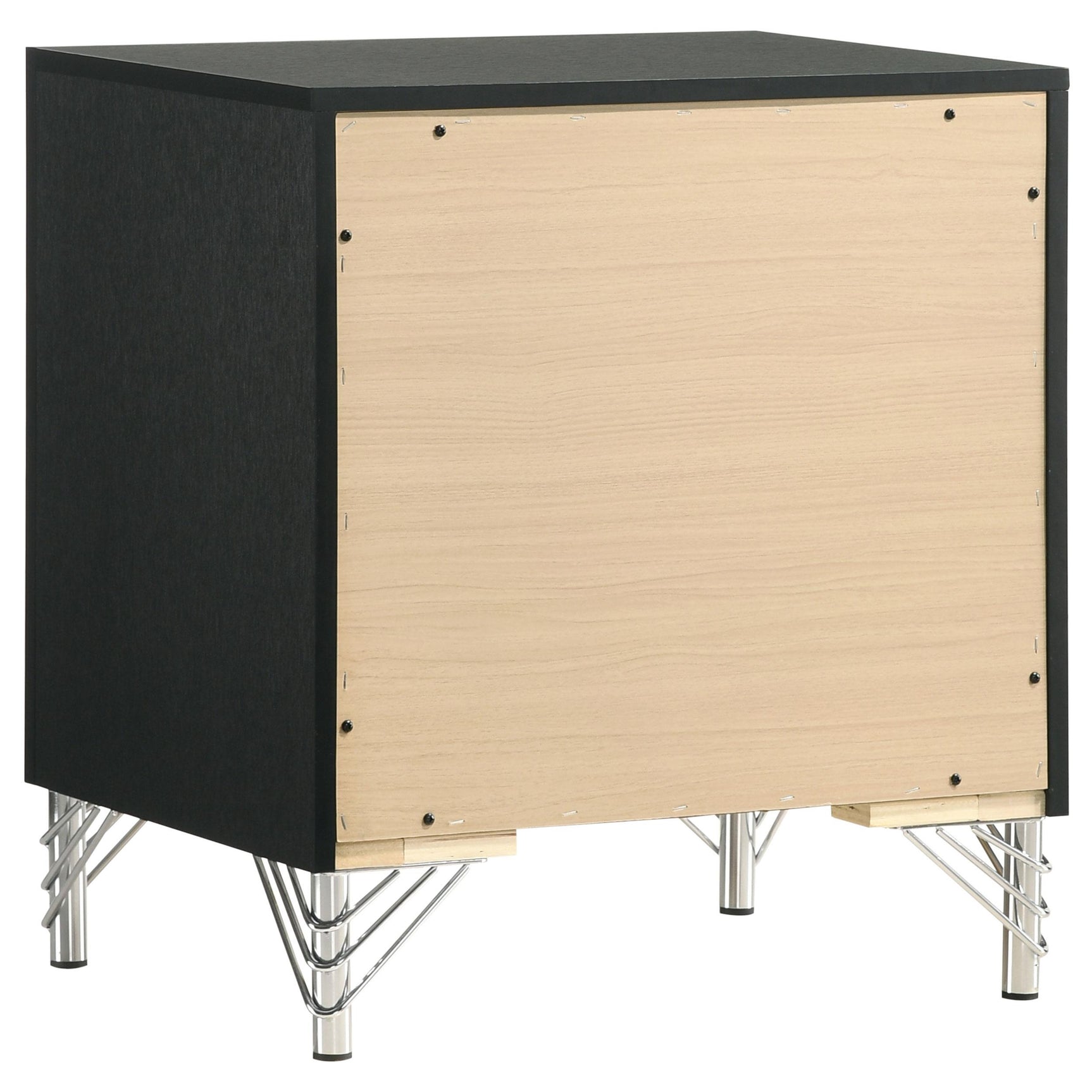 Lucia nightstand showing melamine laminate finish