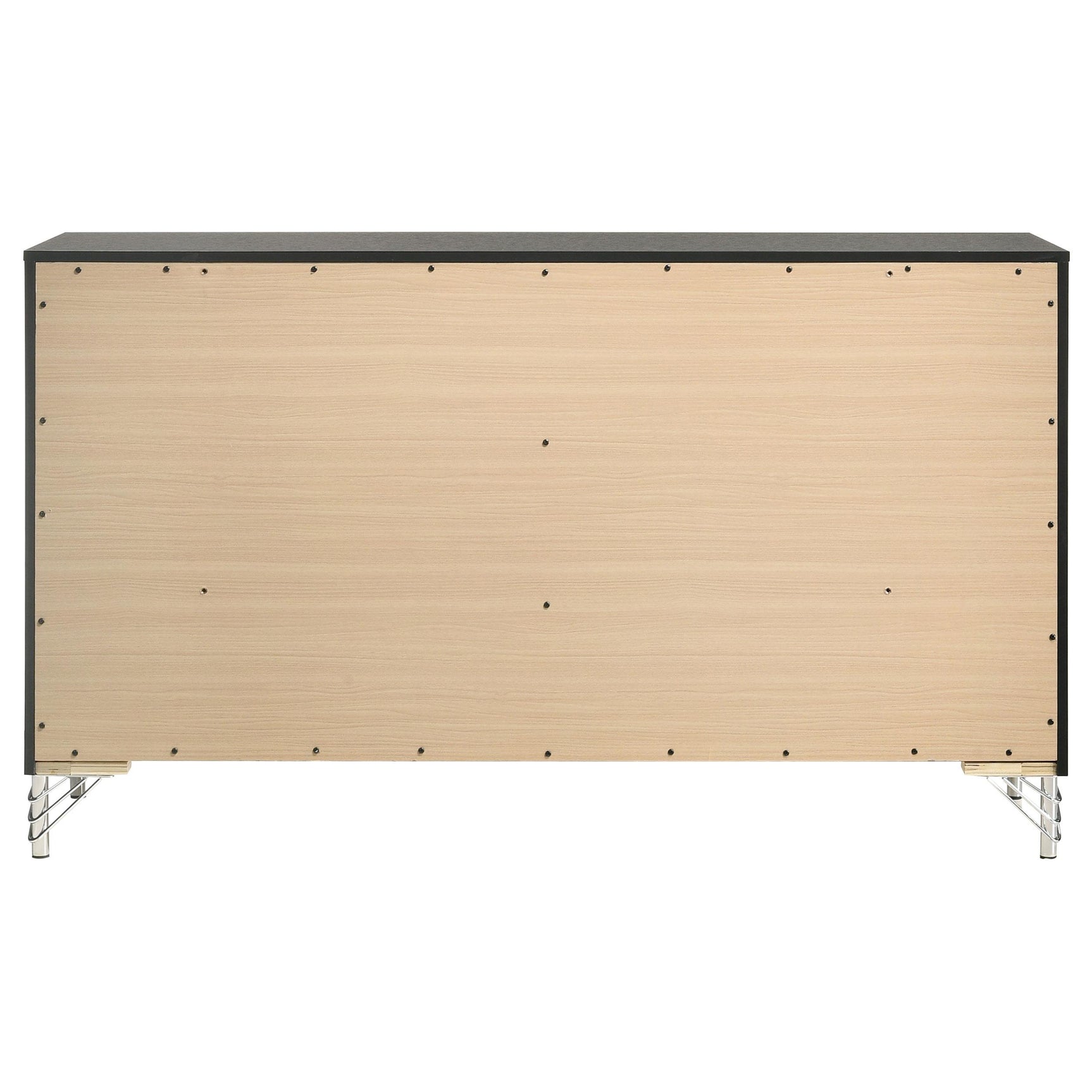 Lucia dresser standing on floor with plastic glides