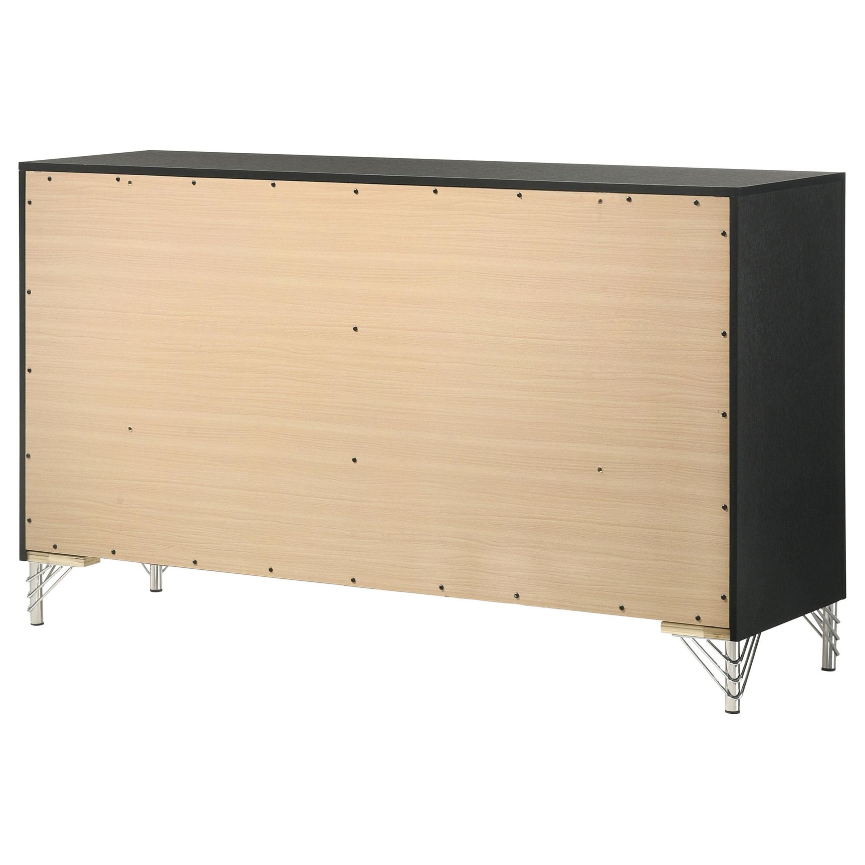 Black melamine finish texture on Lucia dresser