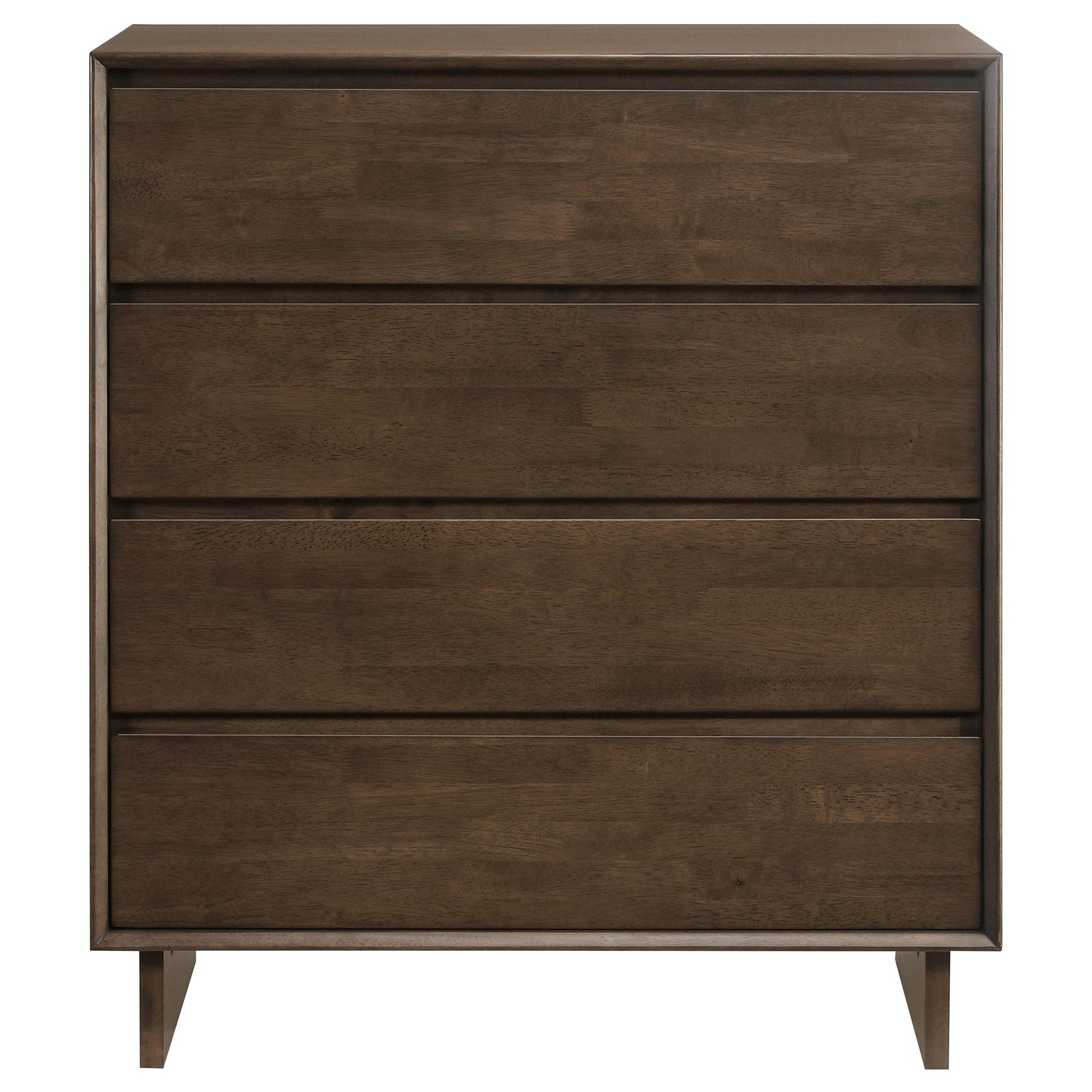 Open drawer showing felt lining in top drawer