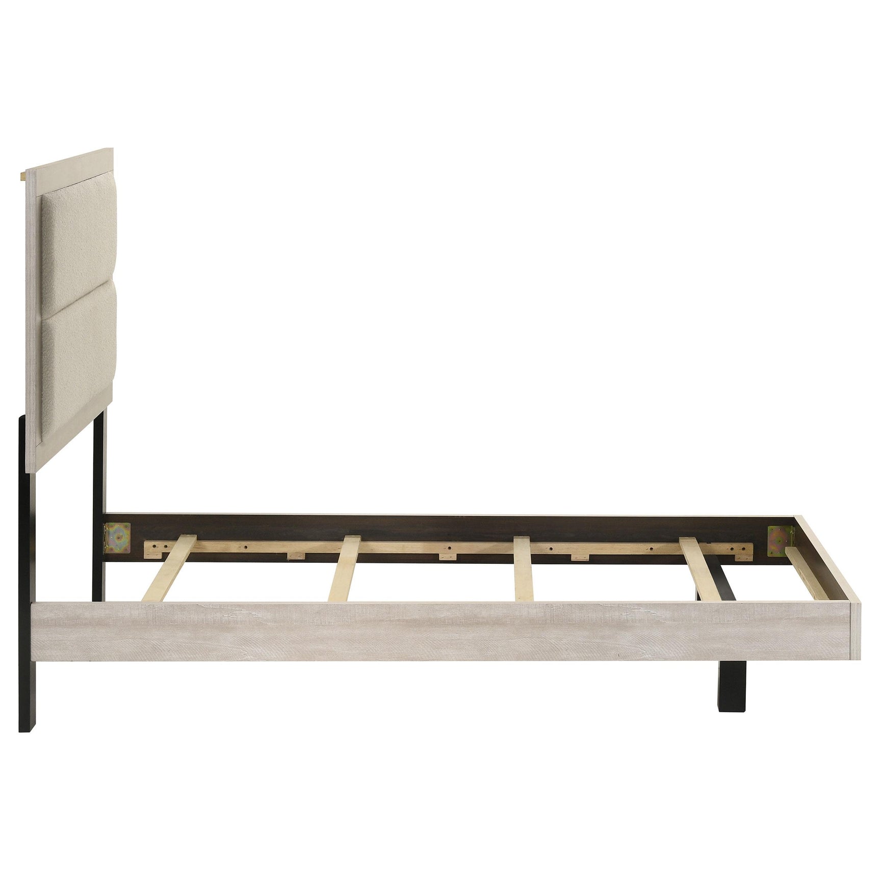 Bottom view of bed slats showing clearance