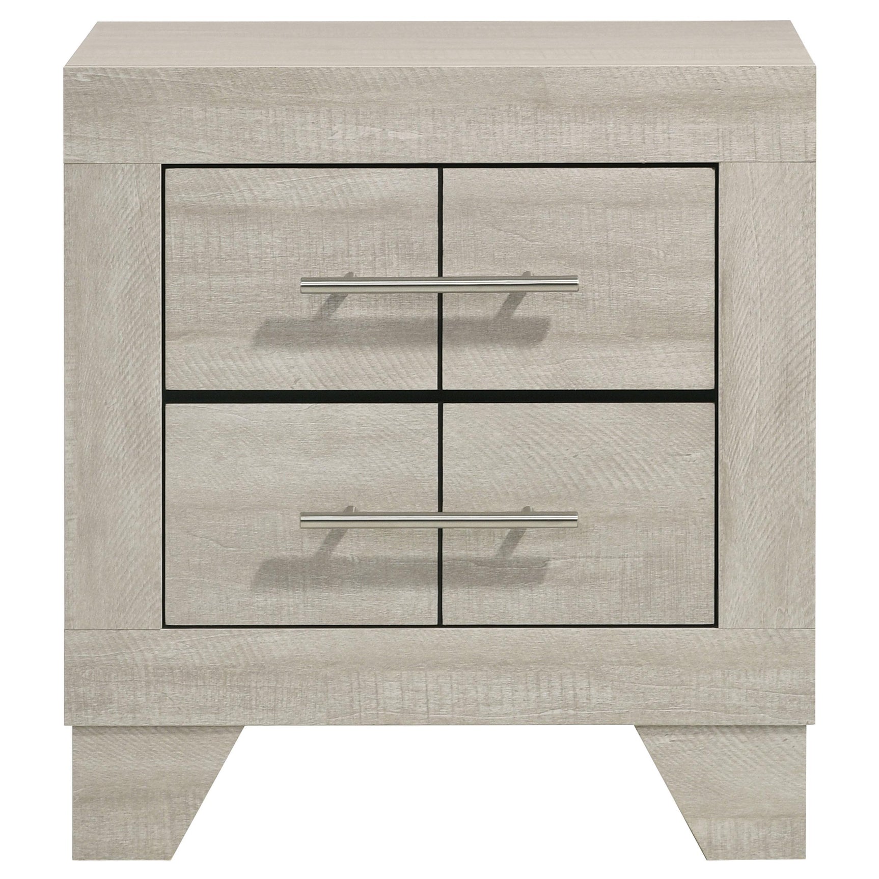 Side angle of Trenton rustic cream nightstand