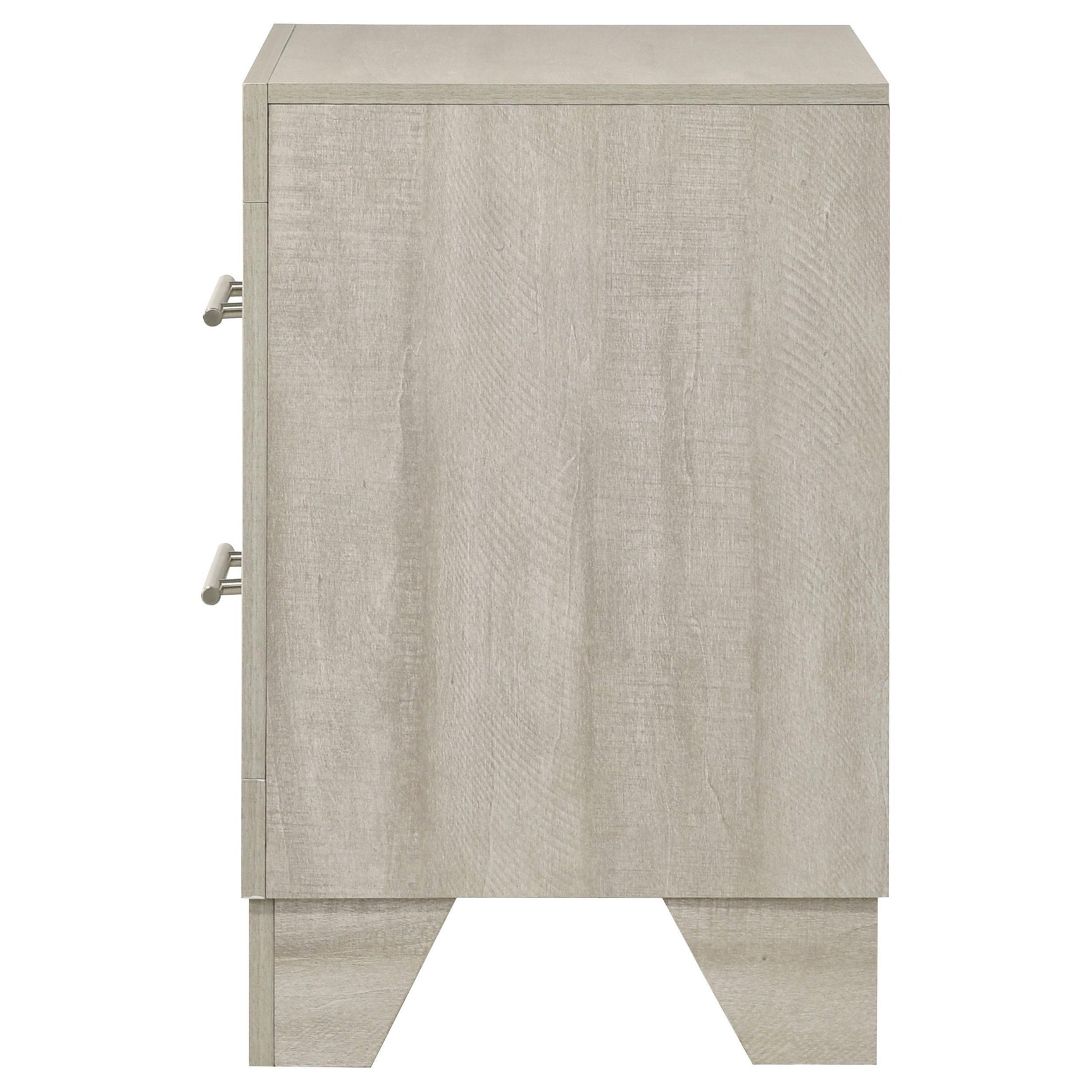 Top view of rustic cream Trenton nightstand surface