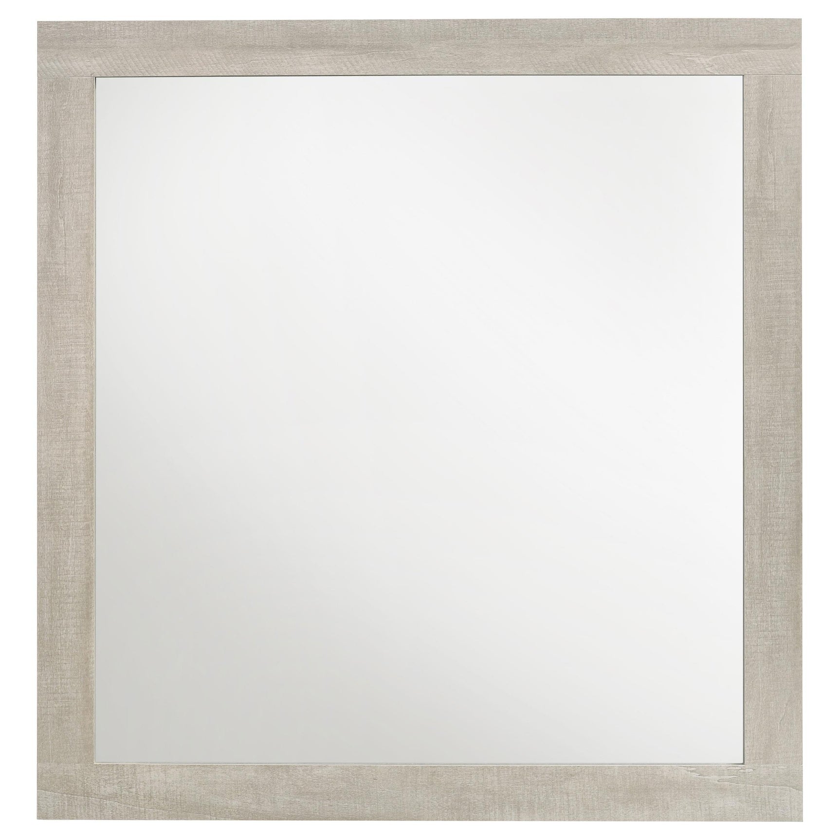 Close-up of rustic cream finish on Trenton dresser mirror frame