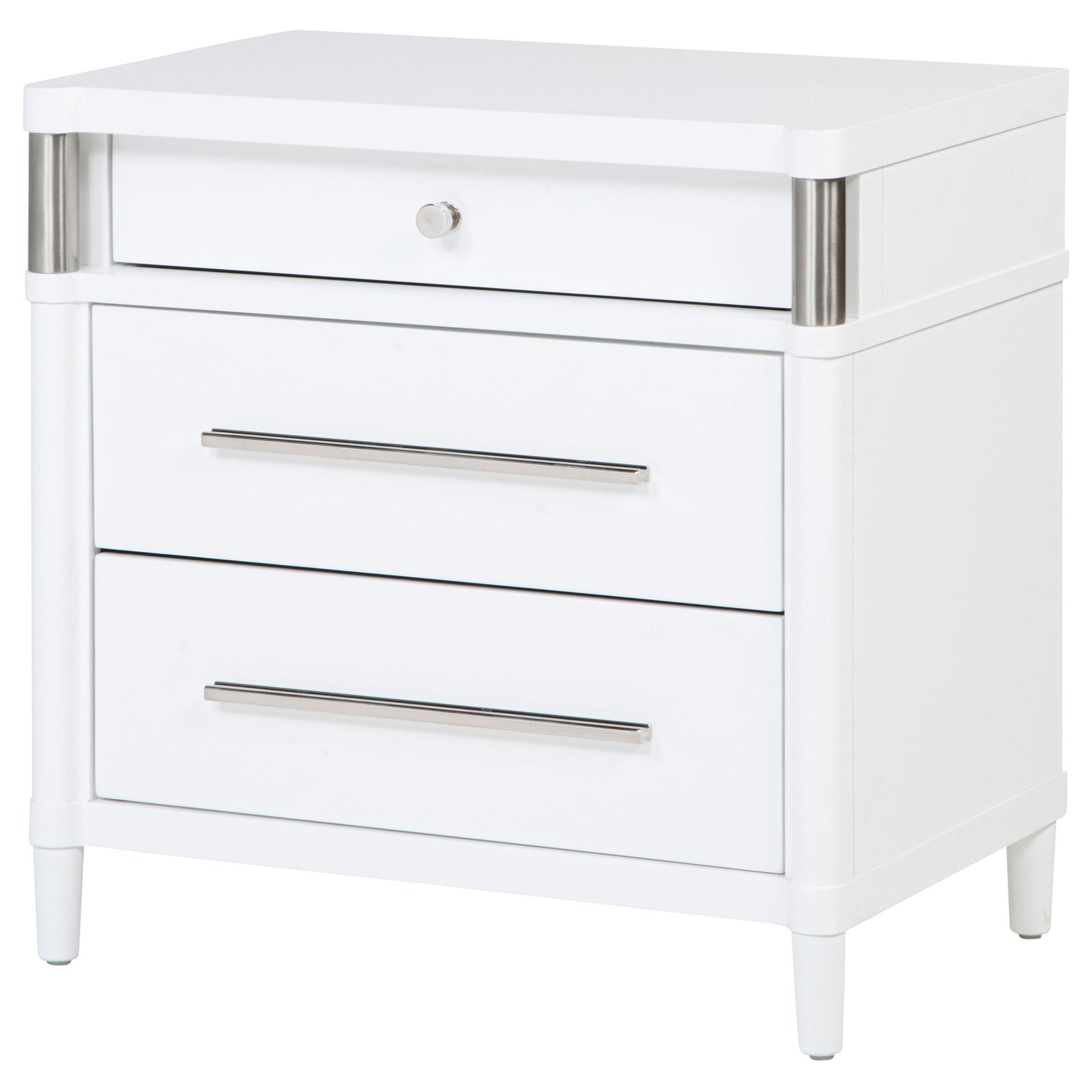 Drawer detail with brushed nickel pulls